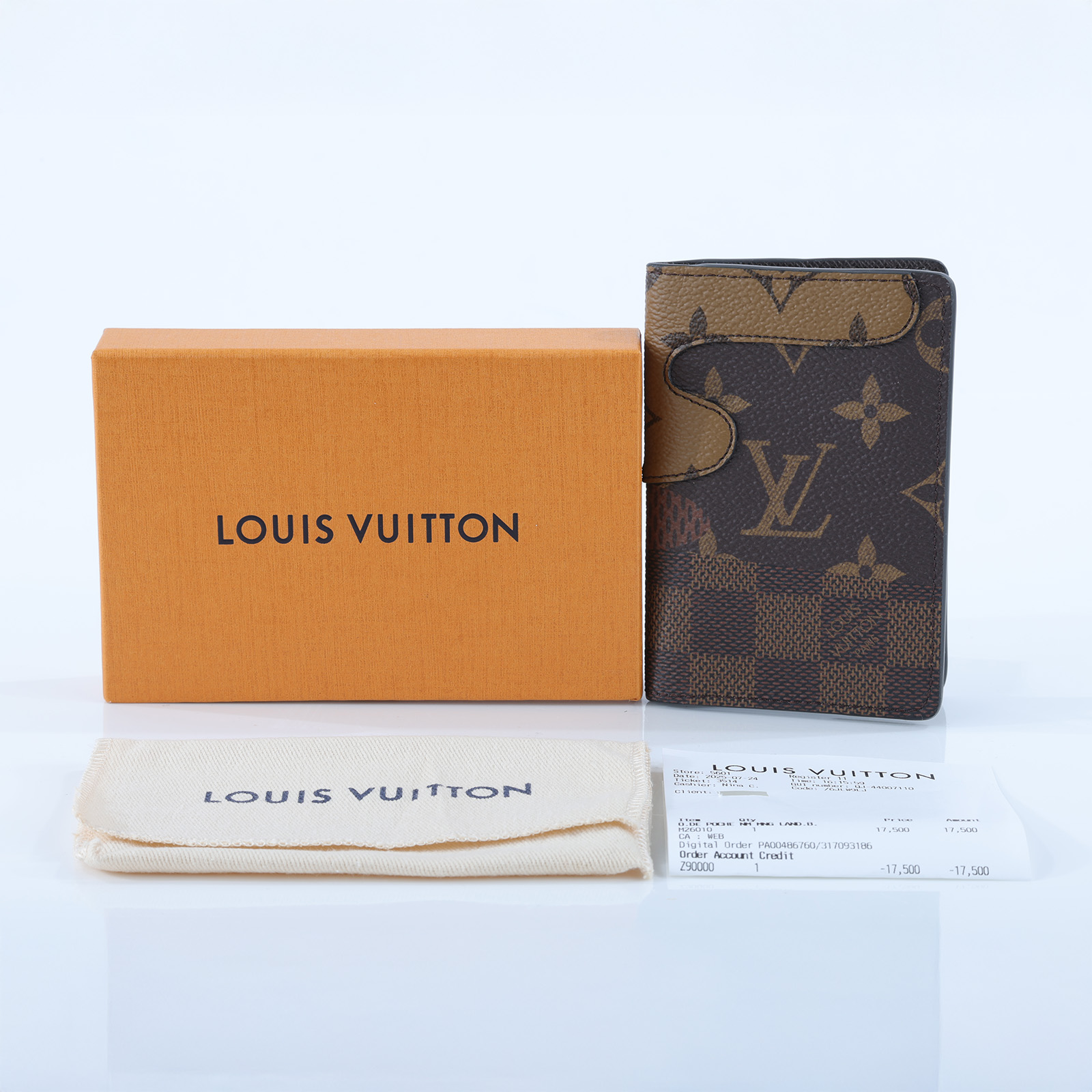 路易威登 LOUIS VUITTON 袋裝萬用錢包 Landscape M26010 晶片款 棕拼原花NIGO聯名卡夾 原廠盒子/防塵袋/購買證明