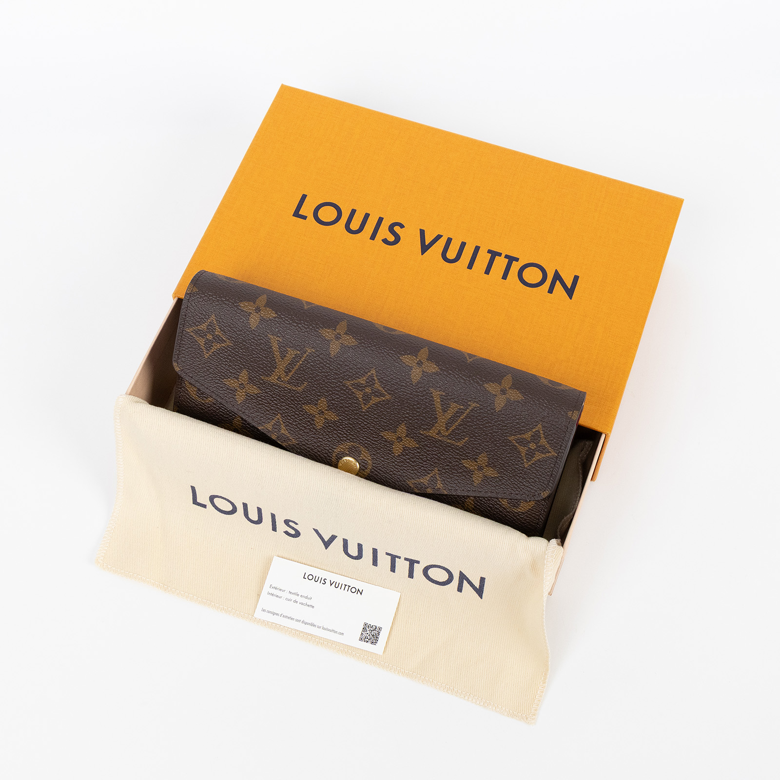 路易威登 LOUIS VUITTON Sarah 錢包 口蓋長夾 紫紅色 M62234 晶片款 原花酒紅Sarah信封長夾 原廠盒子/防塵袋