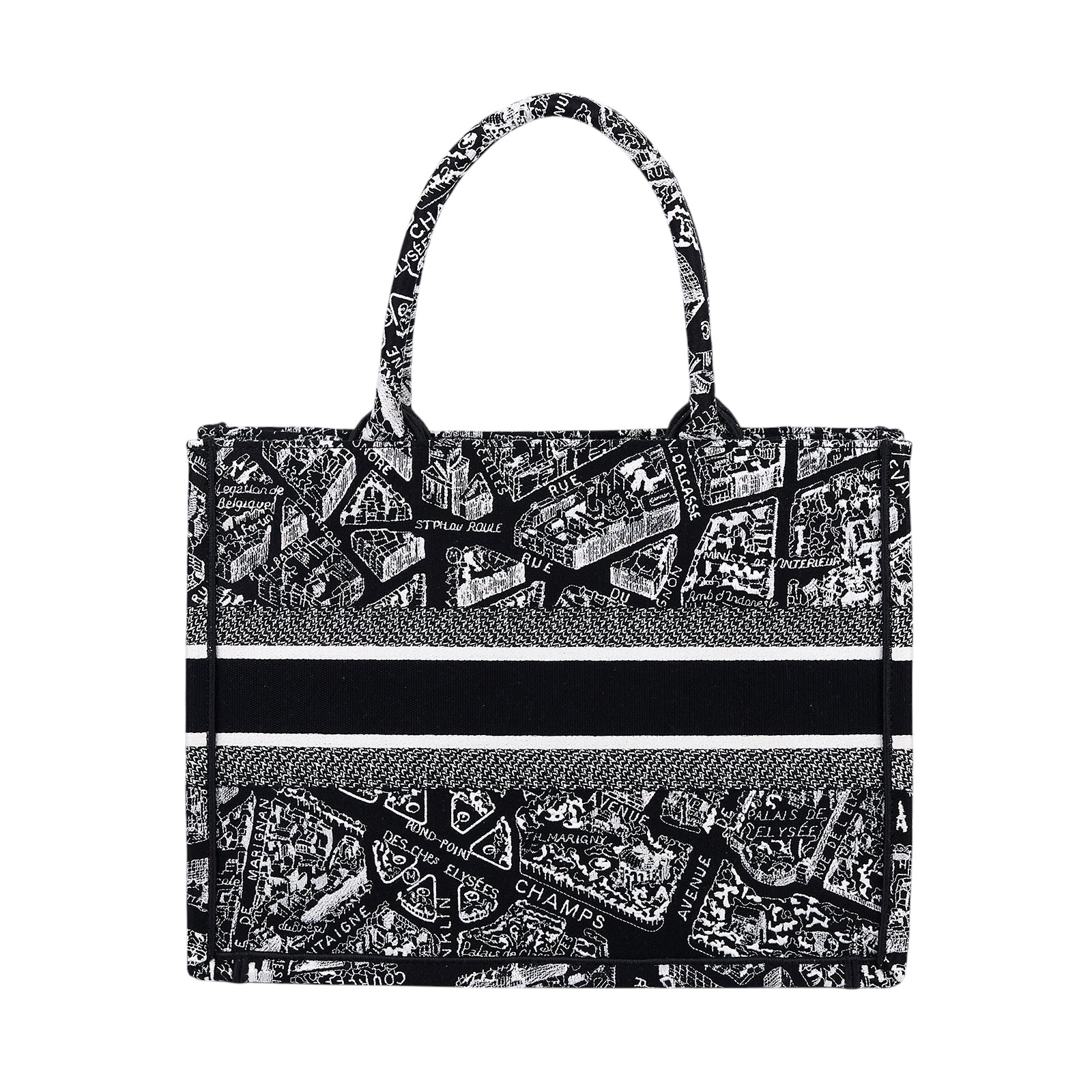 迪奧 CHRISTIAN DIOR Book Tote 小型 托特包 黑色 白色 M1296ZOMP 黑地圖BOOKTOTE 中號 防塵袋/保證卡