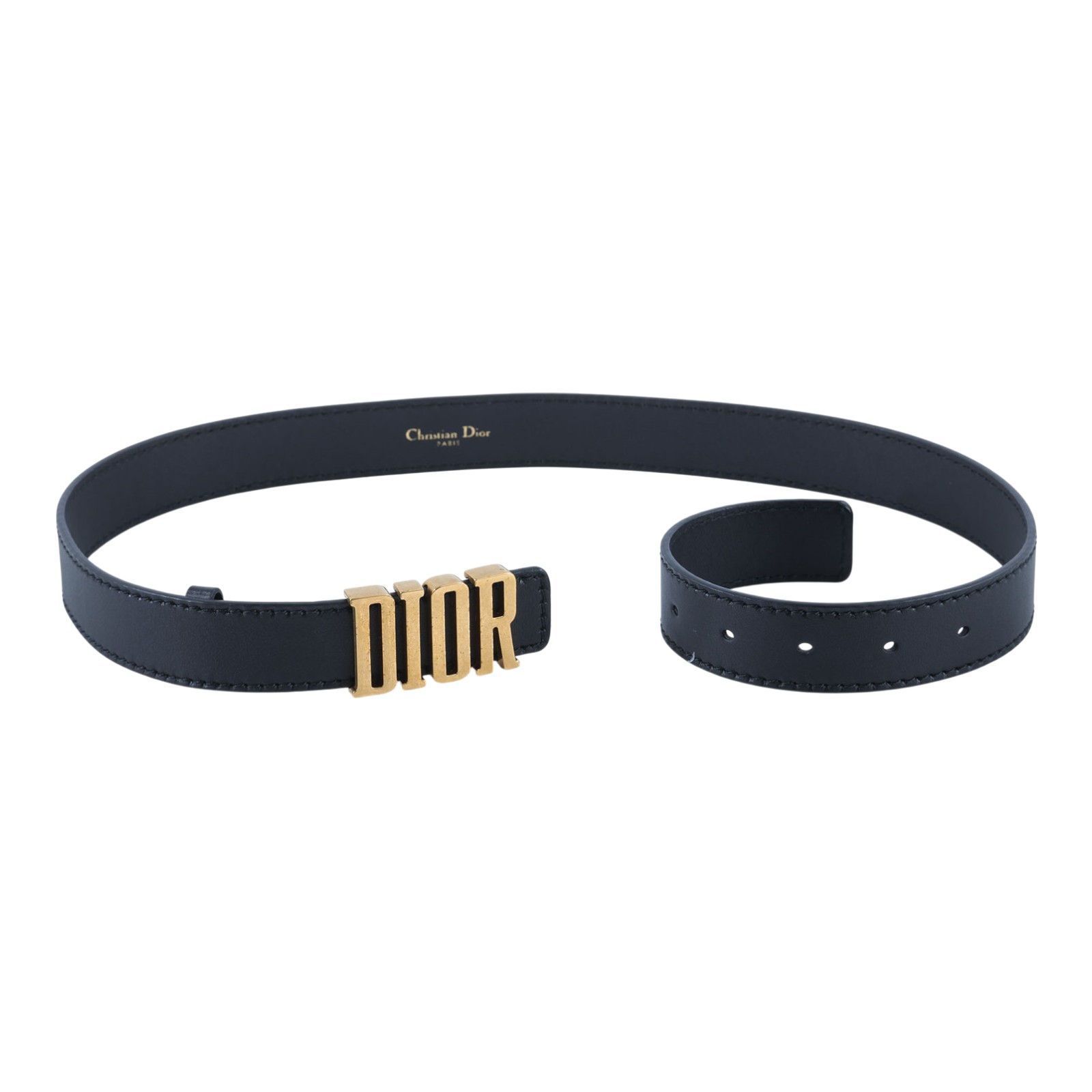 迪奧 CHRISTIAN DIOR D-Fence 皮帶 B0385CVWU_75 黑金皮帶#75 無附屬品