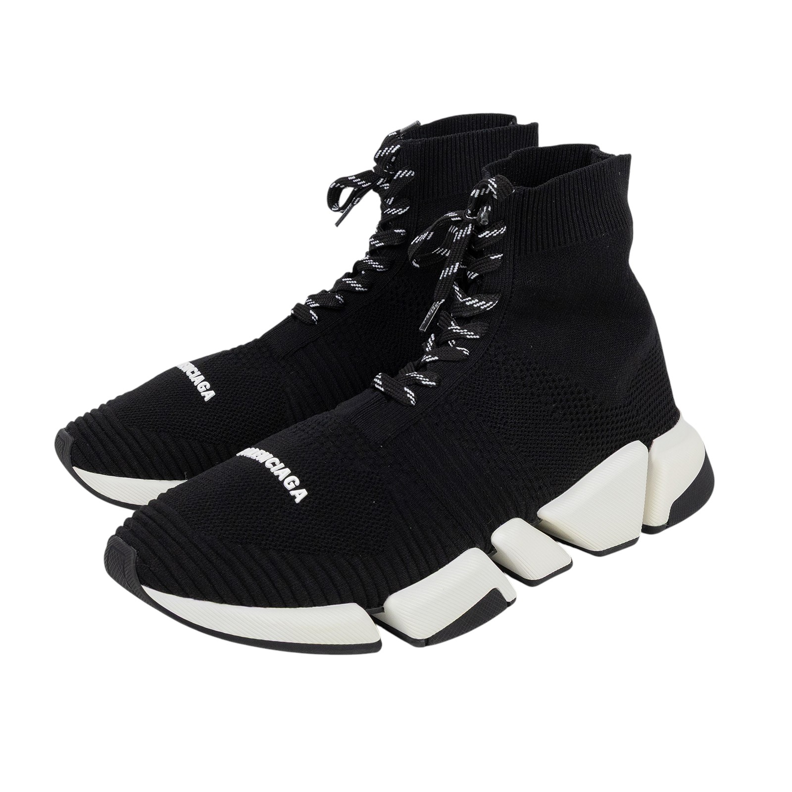 巴黎世家 BALENCIAGA Speed 2.0 Lace Up 運動鞋 617258W1702_45 黑白襪套球鞋#USA12 無附屬品