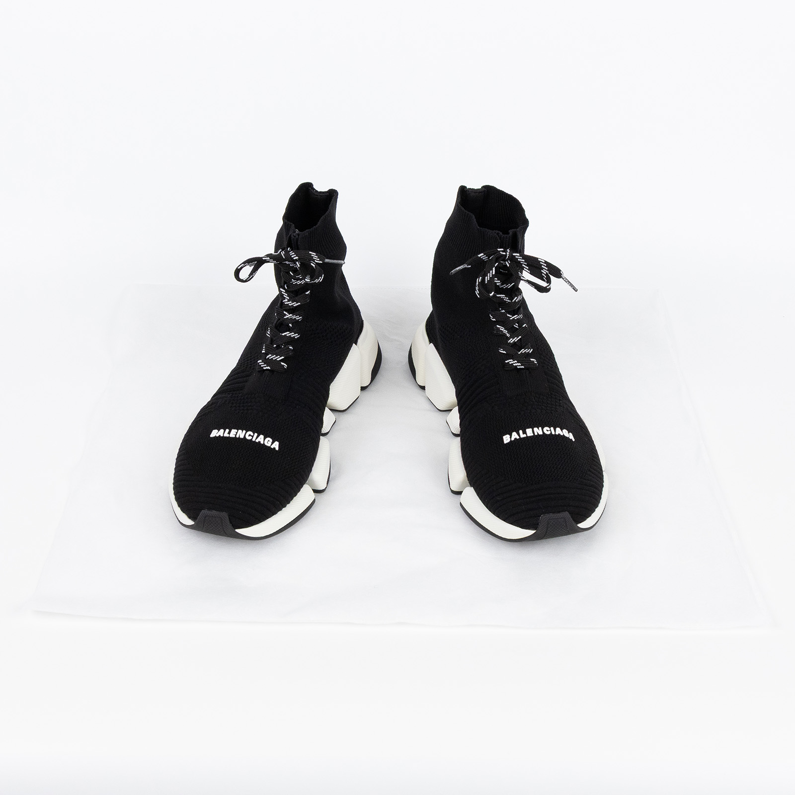 巴黎世家 BALENCIAGA Speed 2.0 Lace Up 運動鞋 617258W1702_45 黑白襪套球鞋#USA12 無附屬品