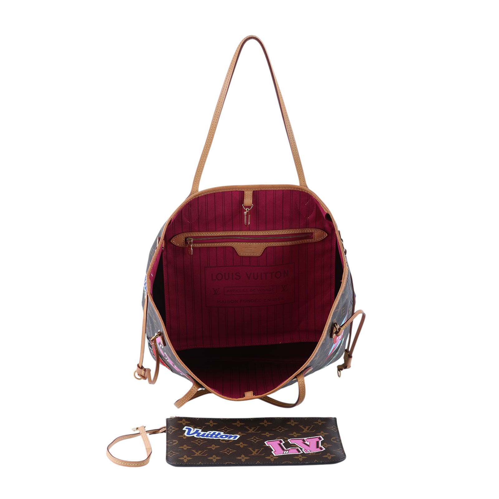 路易威登 LOUIS VUITTON Neverfull MM 托特包 M43988 原花拼貼NEVERFULL MM 內袋