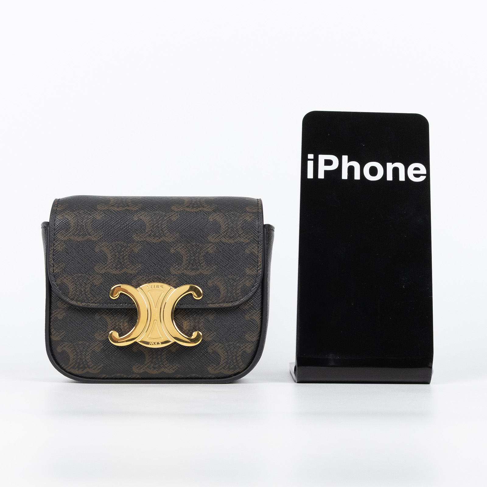 思琳 CELINE Claude 牛皮革 迷你 手袋 10I512DQB 凱旋TRIOMPHE MINI 原廠盒子/防塵袋/購買證明