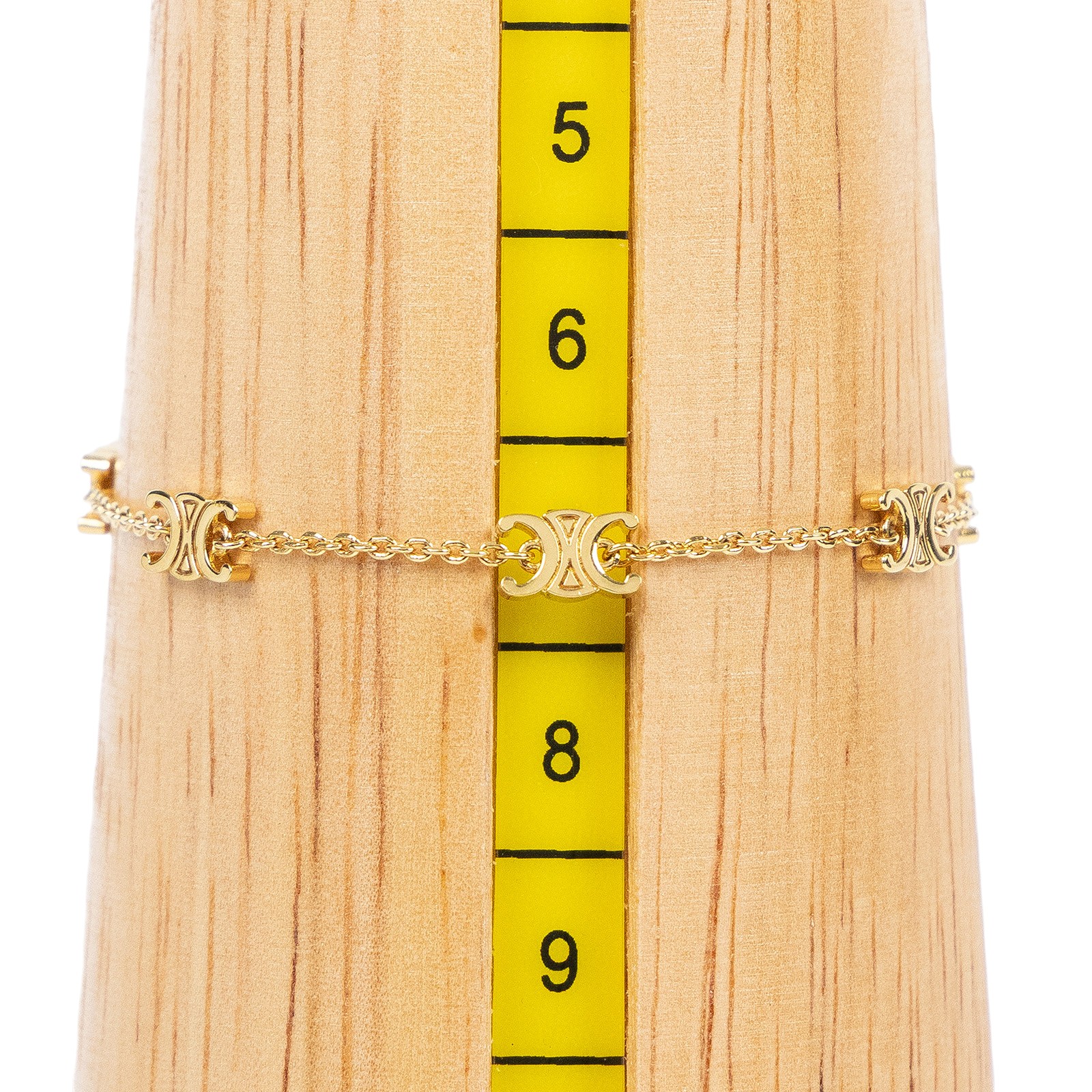 思琳 CELINE Triomphe 金色飾面 黃銅 迷你手鐲 460MT6BRA 金凱旋手鍊 原廠盒子/防塵袋/購買證明