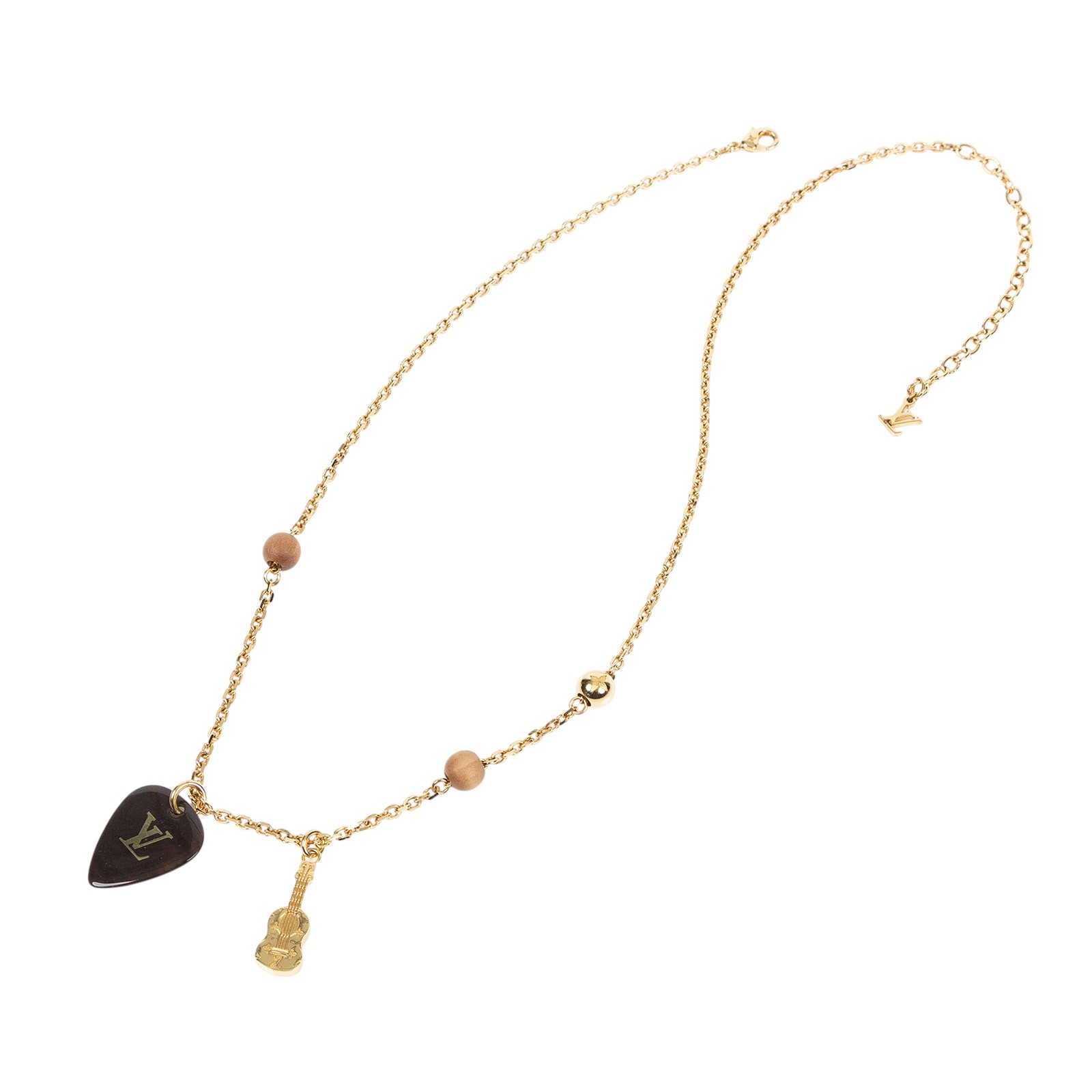 路易威登 LOUIS VUITTON LV Picks 項鍊 M01865 金色吉他造型項鍊 原廠盒子/防塵袋