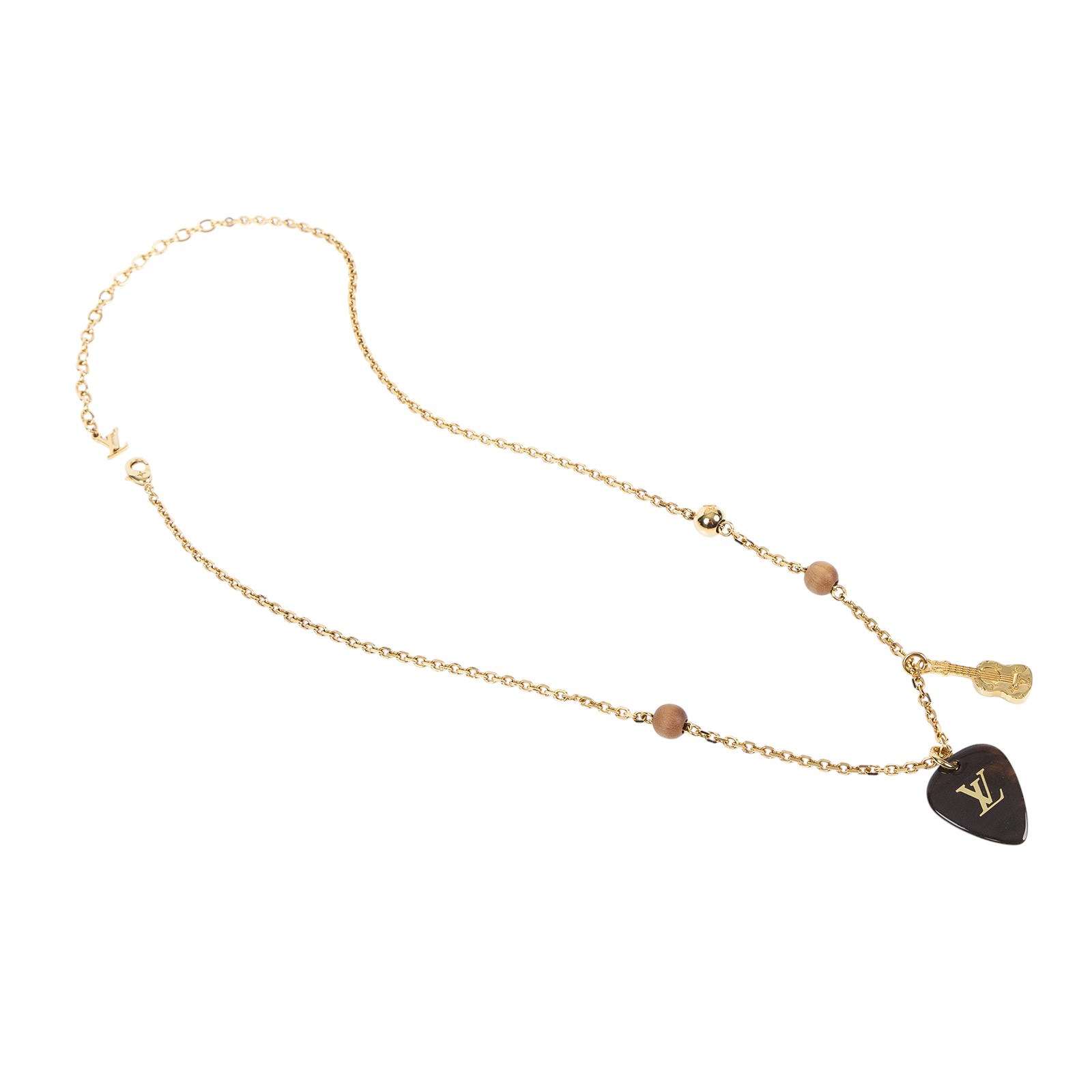 路易威登 LOUIS VUITTON LV Picks 項鍊 M01865 金色吉他造型項鍊 原廠盒子/防塵袋