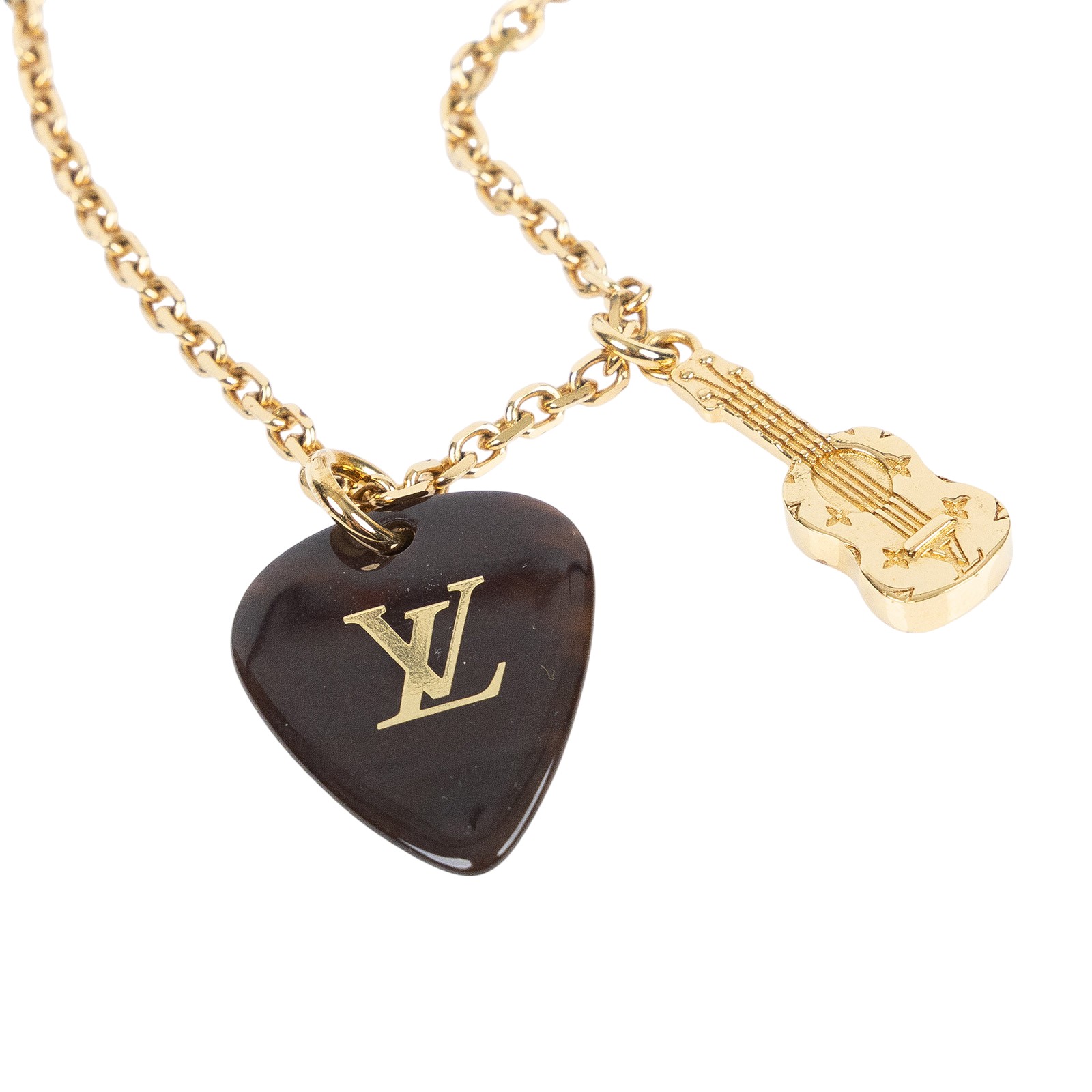 路易威登 LOUIS VUITTON LV Picks 項鍊 M01865 金色吉他造型項鍊 原廠盒子/防塵袋