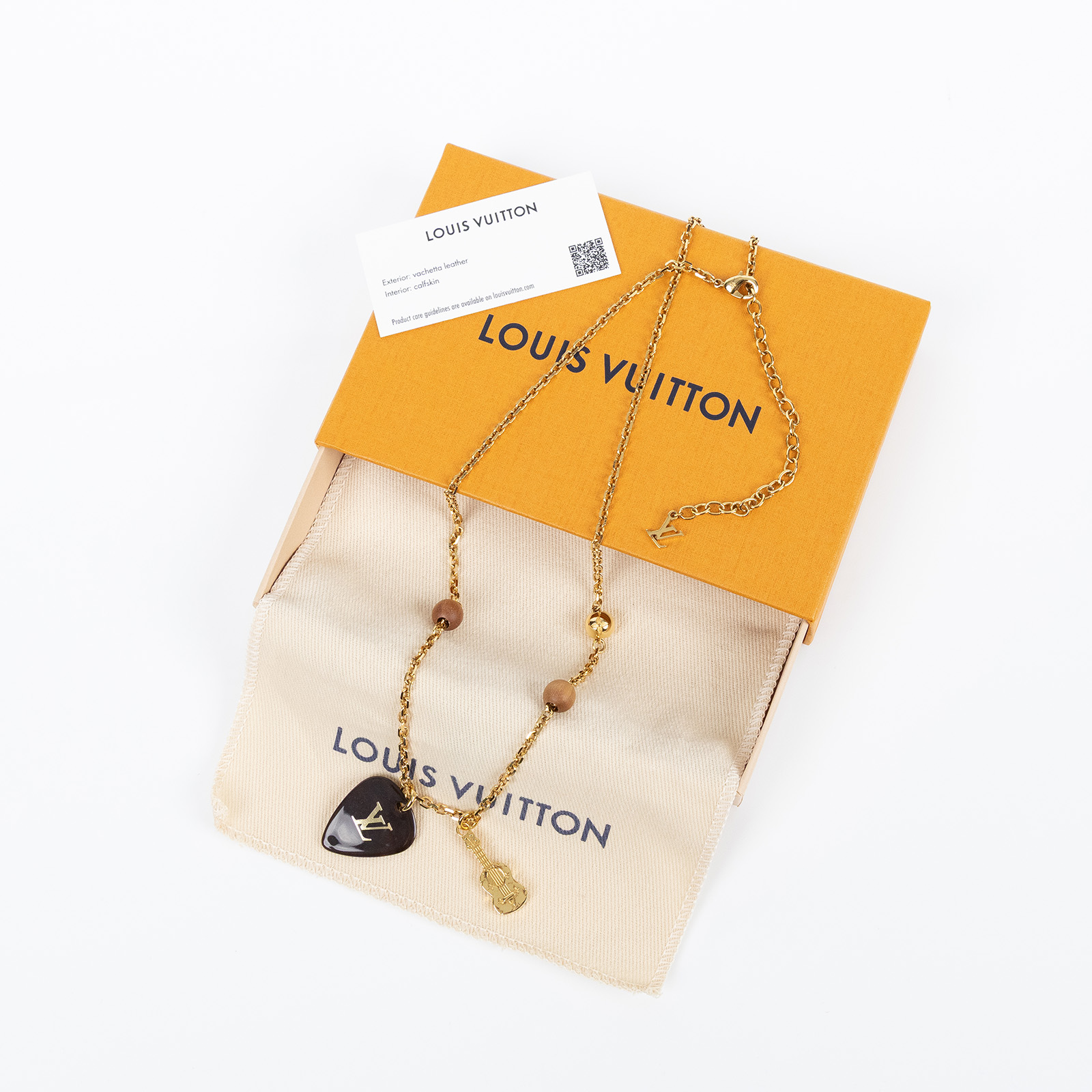 路易威登 LOUIS VUITTON LV Picks 項鍊 M01865 金色吉他造型項鍊 原廠盒子/防塵袋