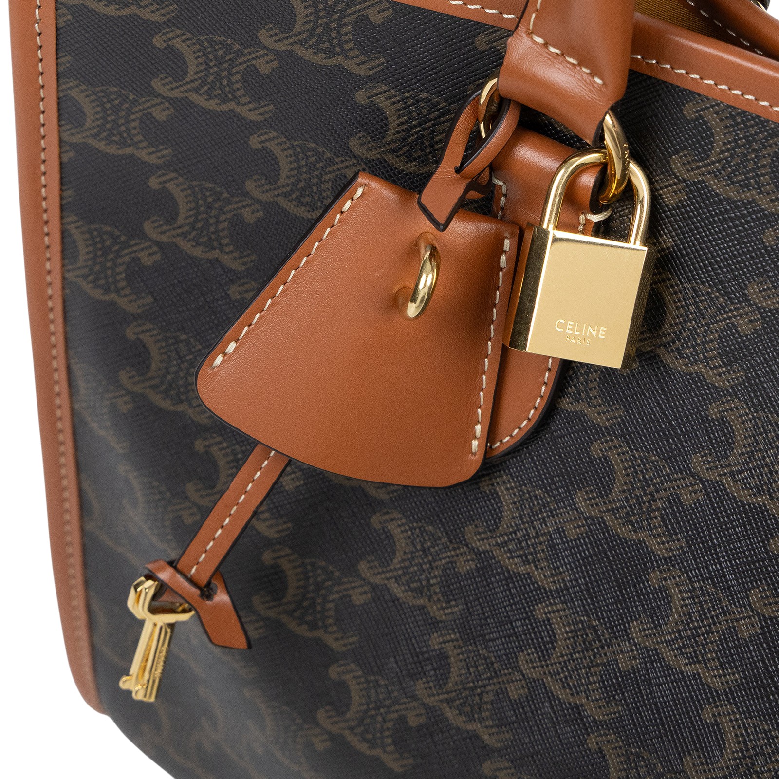 思琳 CELINE Cabas 手袋 197912BZJ 棕原花Horizo​​ntal Cabas托特 防塵袋/背帶/鎖組