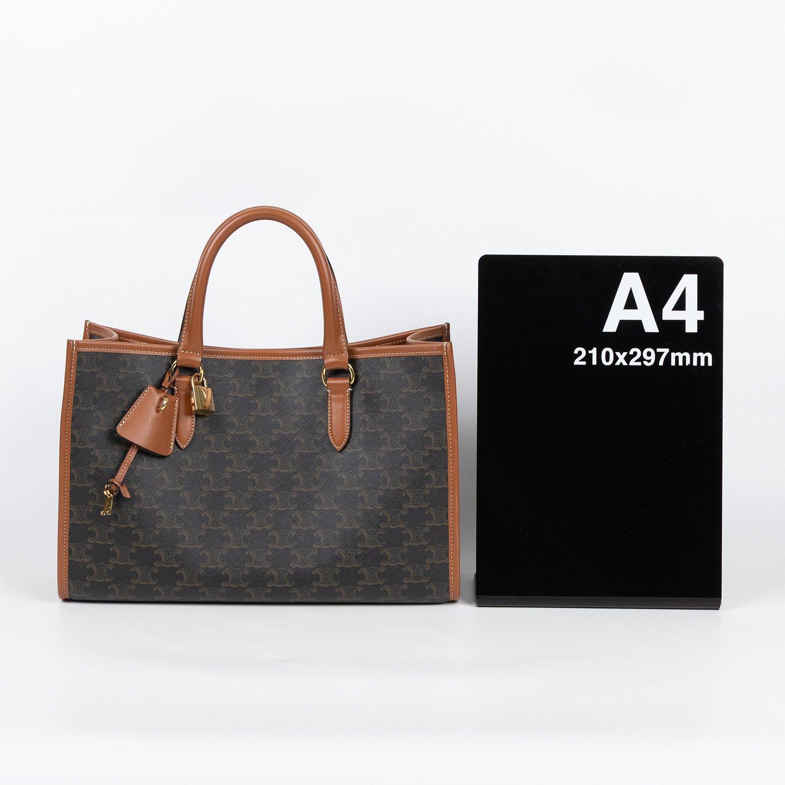 思琳 CELINE Cabas 手袋 197912BZJ 棕原花Horizo​​ntal Cabas托特 防塵袋/背帶/鎖組