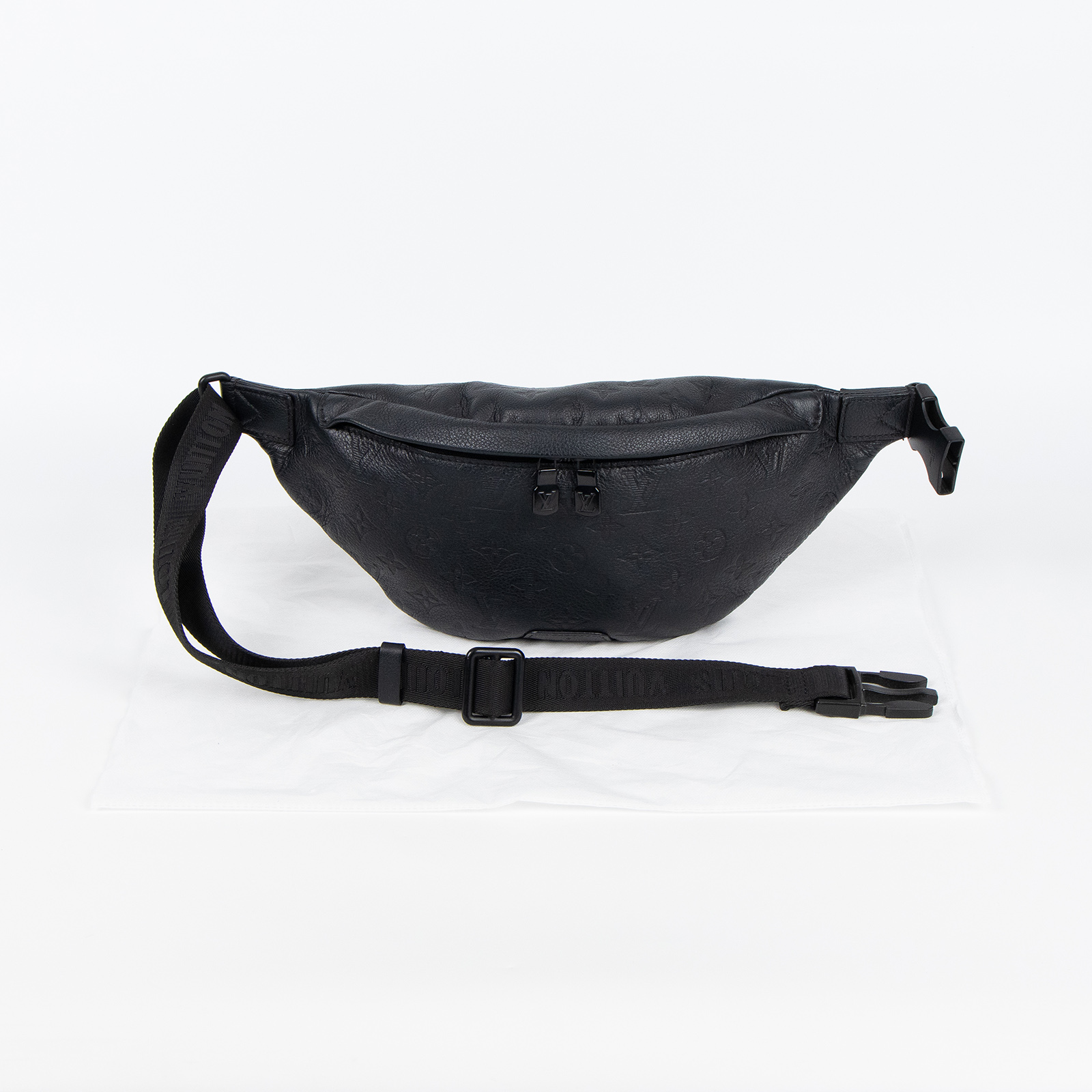 路易威登 LOUIS VUITTON Discovery PM 腰包 小牛皮 黑色 M46036 晶片款 黑原花壓紋DISCOVERY腰包 無附屬品