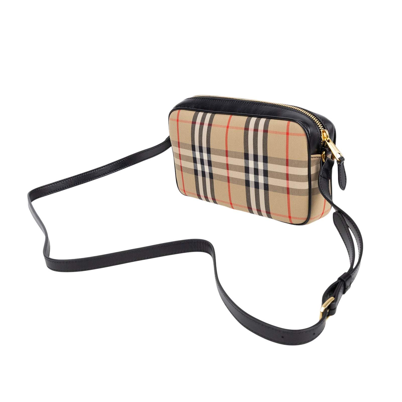 博柏利 BURBERRY Elongated 相機包 8020725 格紋肩背包 防塵袋