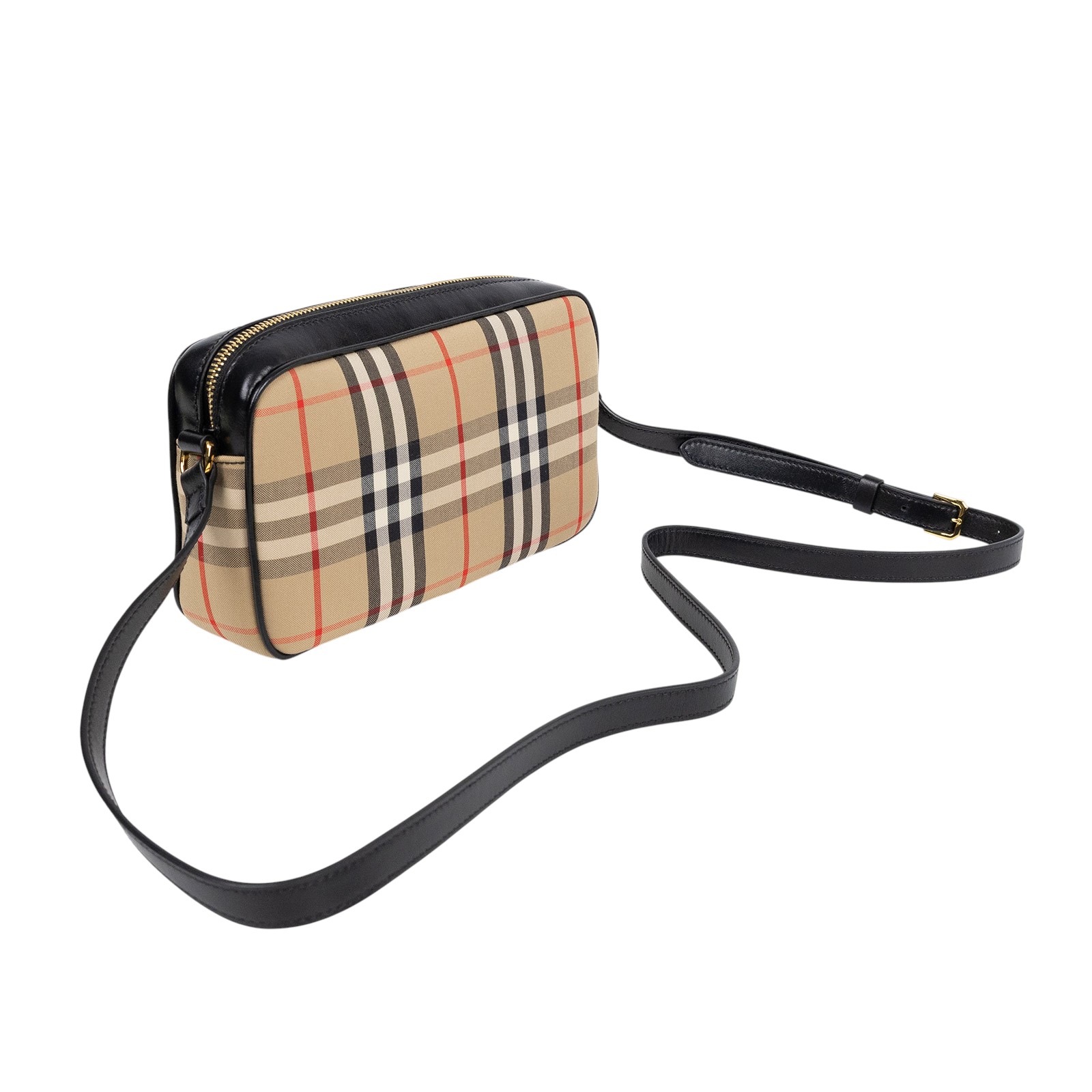 博柏利 BURBERRY Elongated 相機包 8020725 格紋肩背包 防塵袋