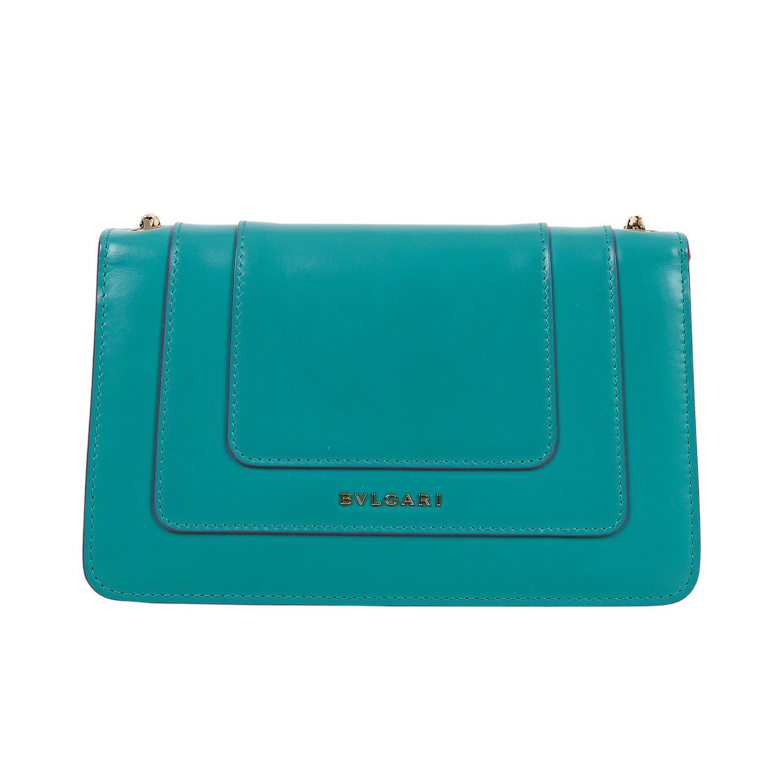 寶格麗 BVLGARI Serpenti Forever 口蓋包 289543 藍綠拚螢光粉蛇頭包 背帶/防塵袋/MIRROR/購買證明/保證卡/雨衣