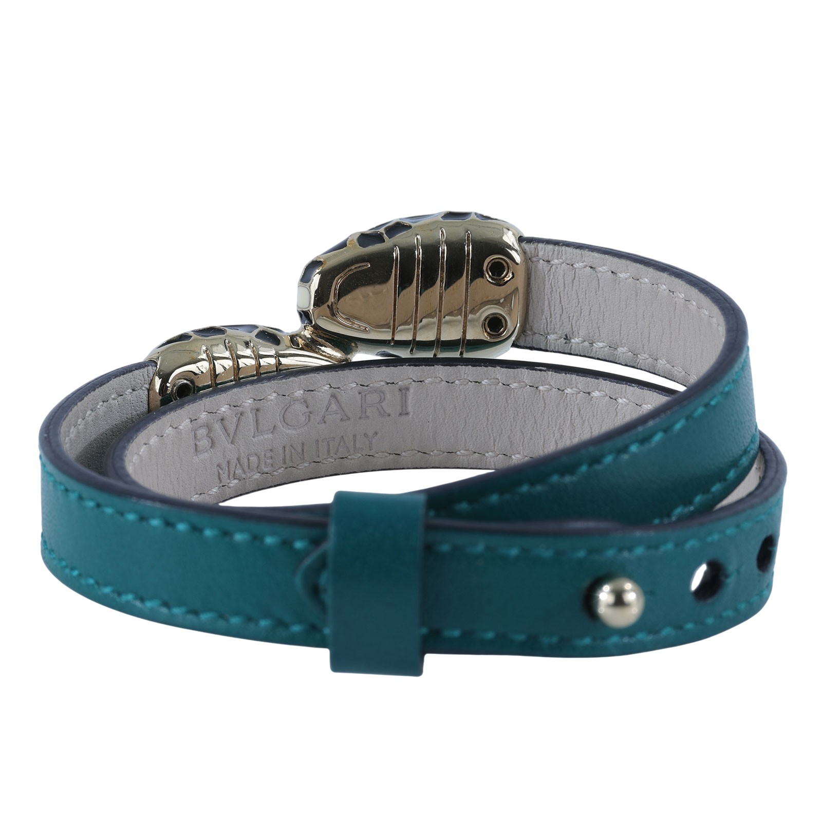 寶格麗 BVLGARI Serpenti Forever 手鍊 39997_S 綠蛇頭雙圈手環 原廠盒子/保證卡