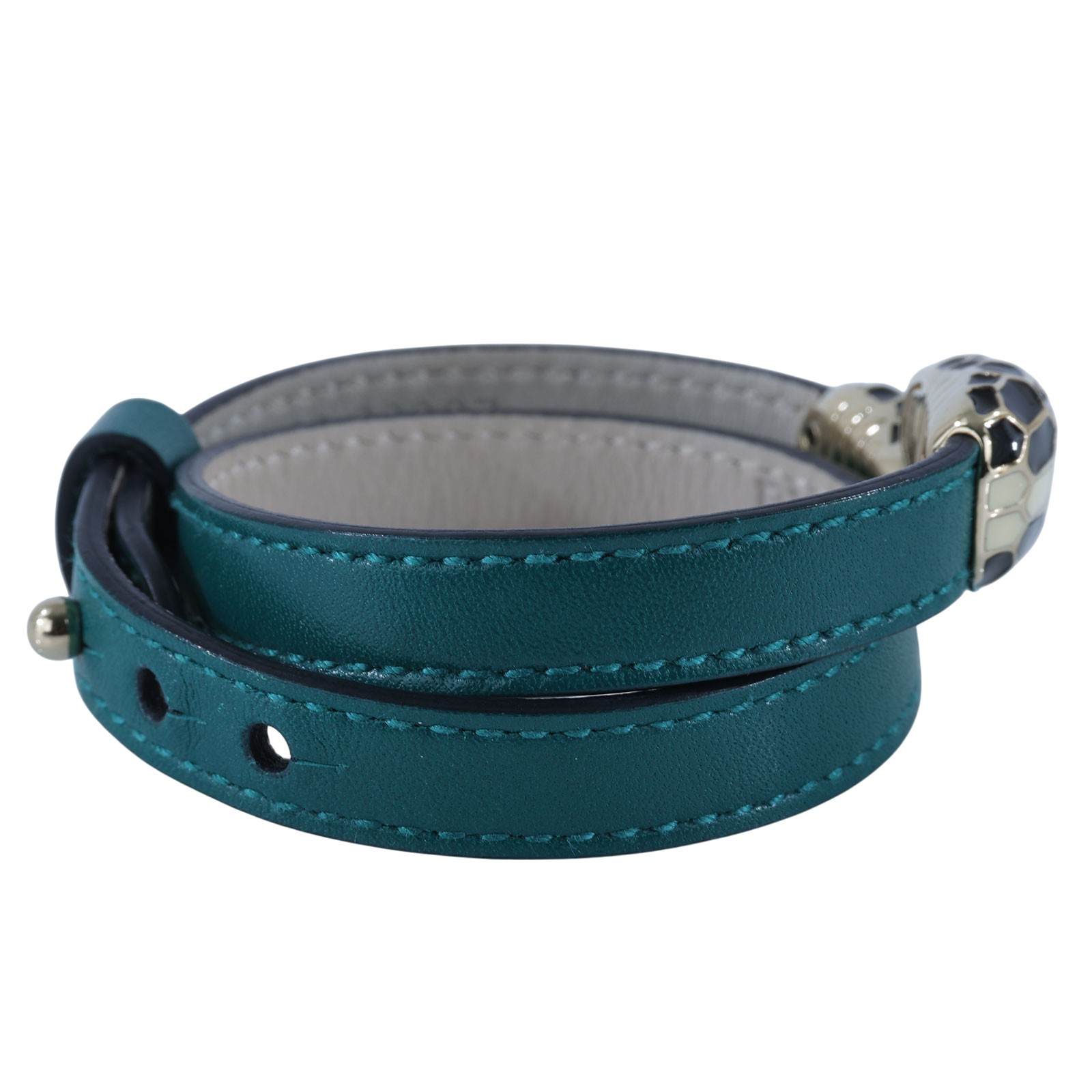 寶格麗 BVLGARI Serpenti Forever 手鍊 39997_S 綠蛇頭雙圈手環 原廠盒子/保證卡