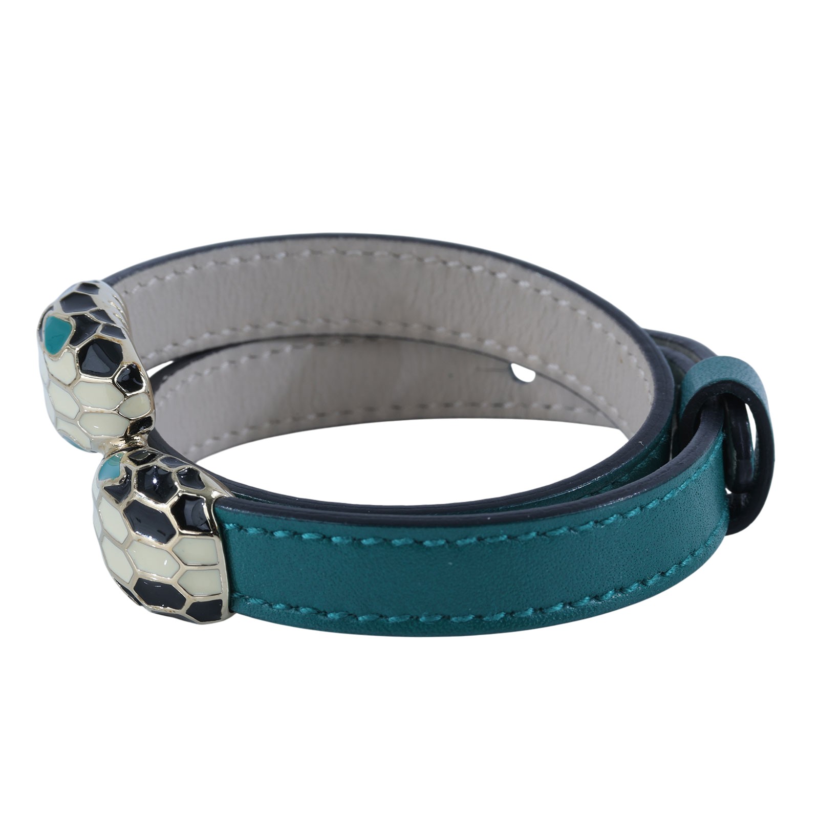 寶格麗 BVLGARI Serpenti Forever 手鍊 39997_S 綠蛇頭雙圈手環 原廠盒子/保證卡