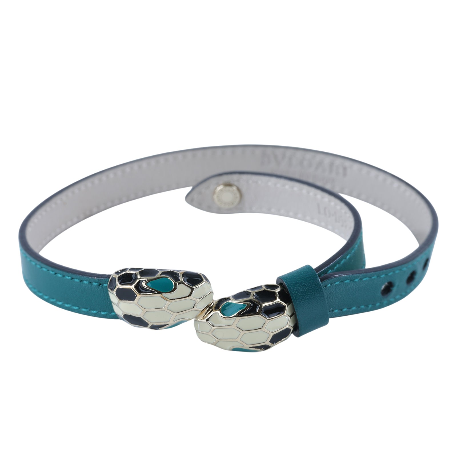 寶格麗 BVLGARI Serpenti Forever 手鍊 39997_S 綠蛇頭雙圈手環 原廠盒子/保證卡