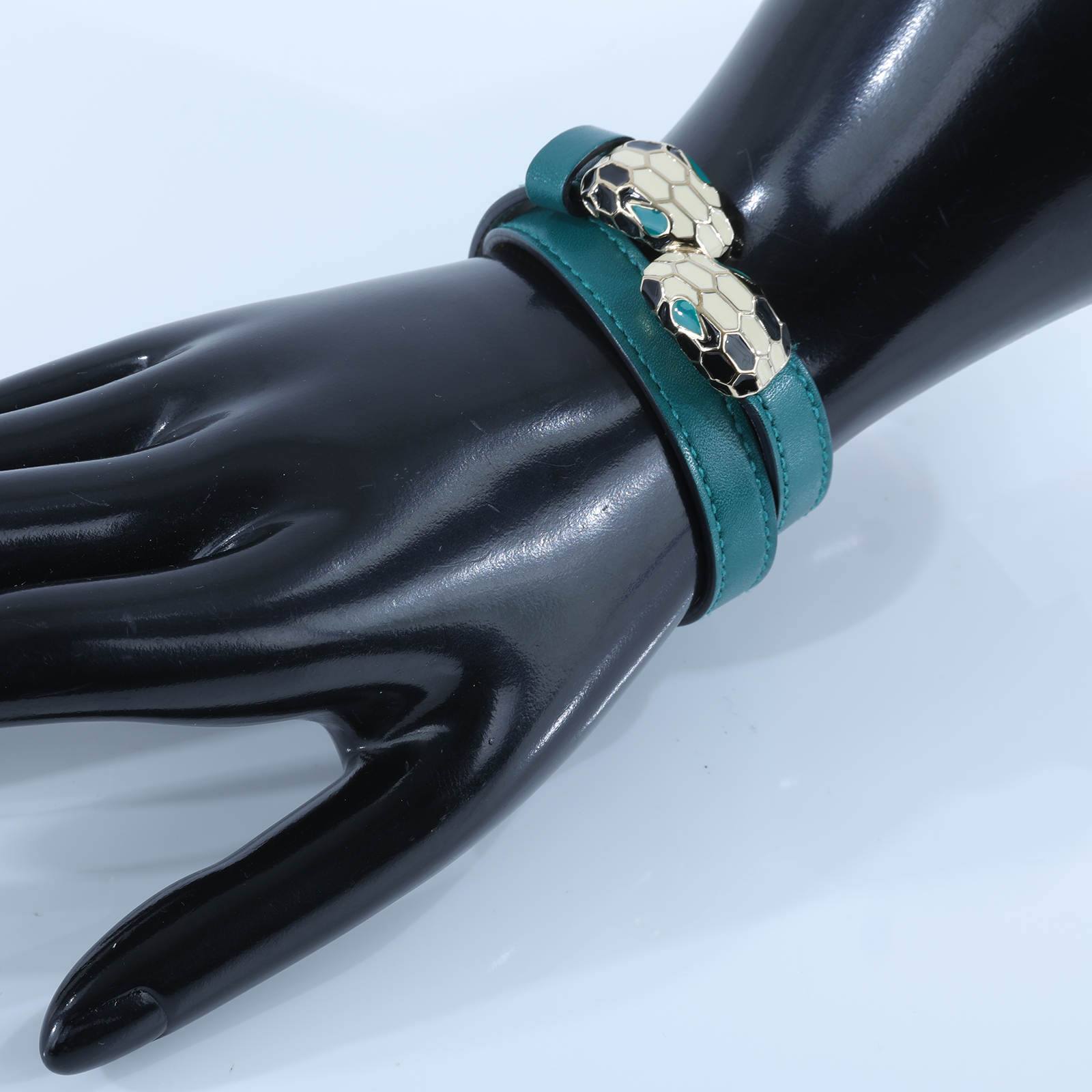 寶格麗 BVLGARI Serpenti Forever 手鍊 39997_S 綠蛇頭雙圈手環 原廠盒子/保證卡