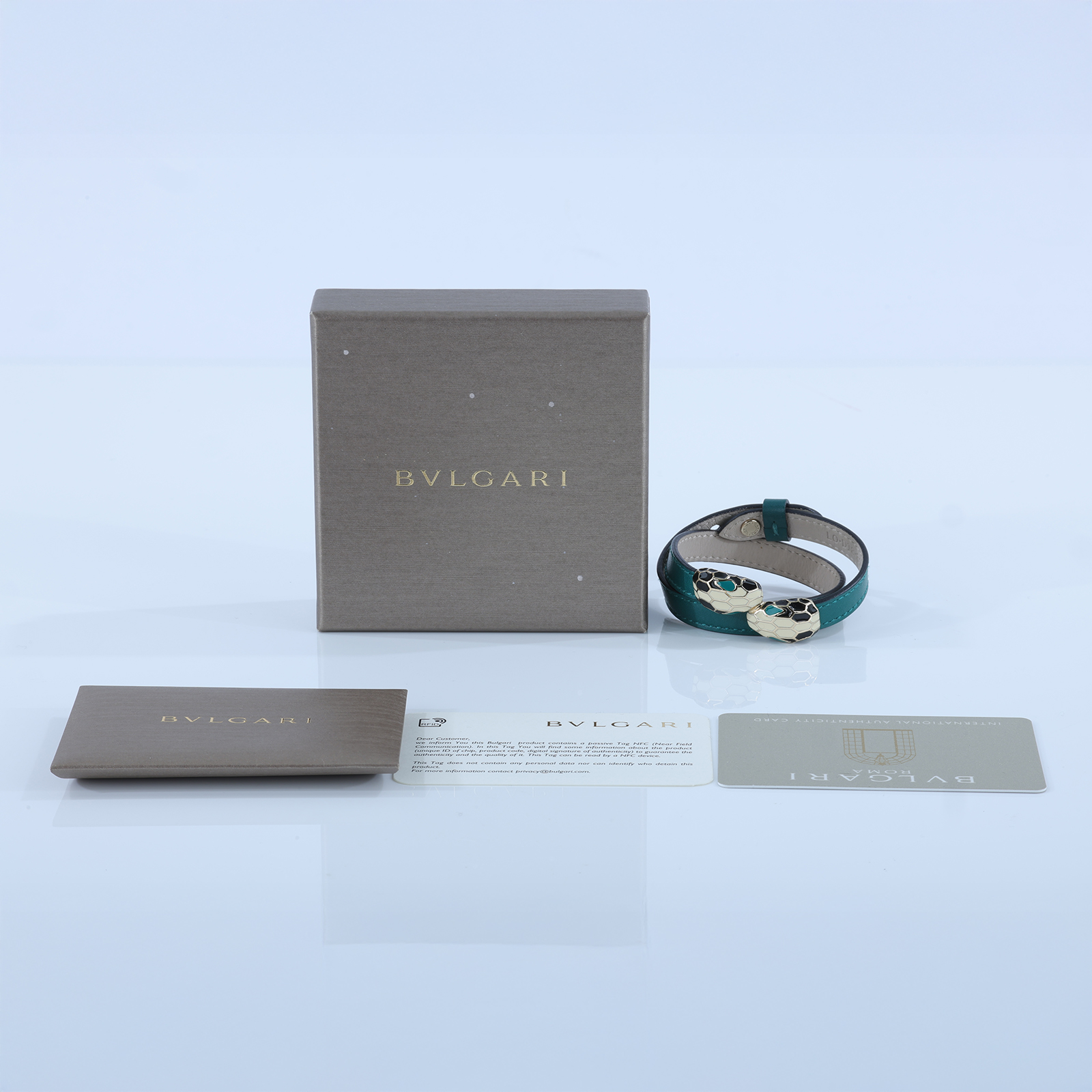 寶格麗 BVLGARI Serpenti Forever 手鍊 39997_S 綠蛇頭雙圈手環 原廠盒子/保證卡