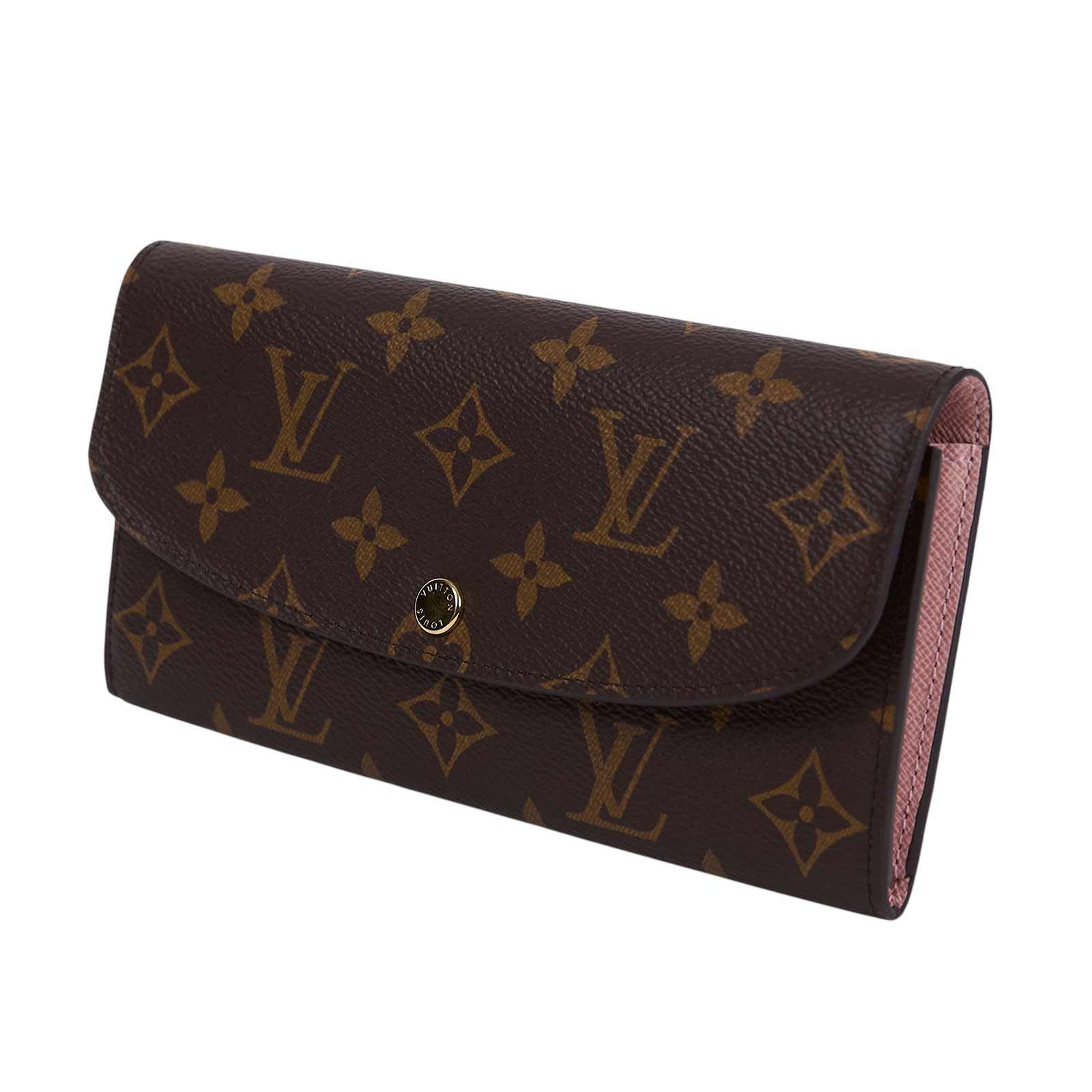 路易威登 LOUIS VUITTON Emilie 長夾 經典帆布 芭蕾粉色 M61289 晶片款 原花Emilie信封長夾 防塵袋