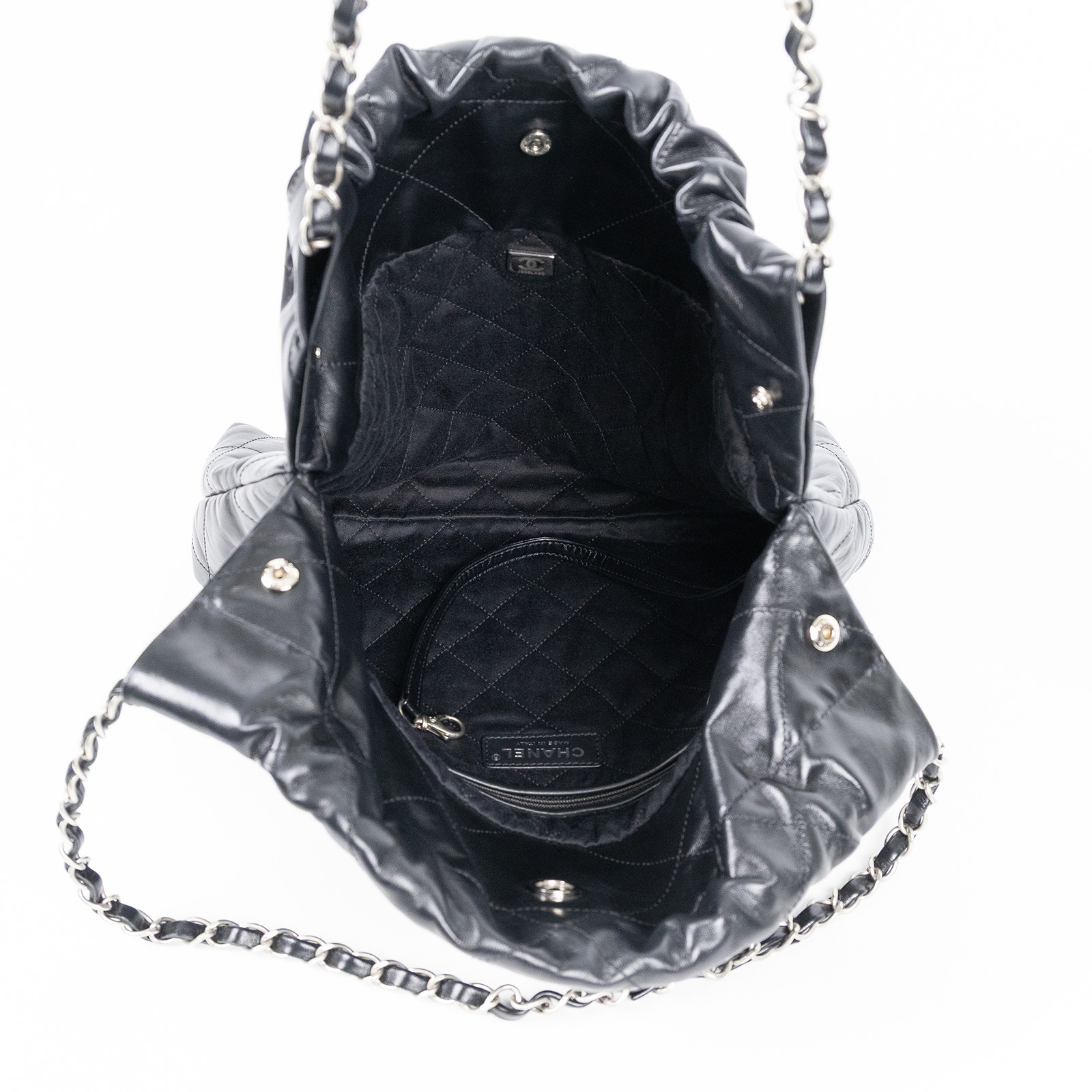 香奈兒 CHANEL 22 中型 束口包 AS3261 晶片款 黑銀22BAG 小號 內袋