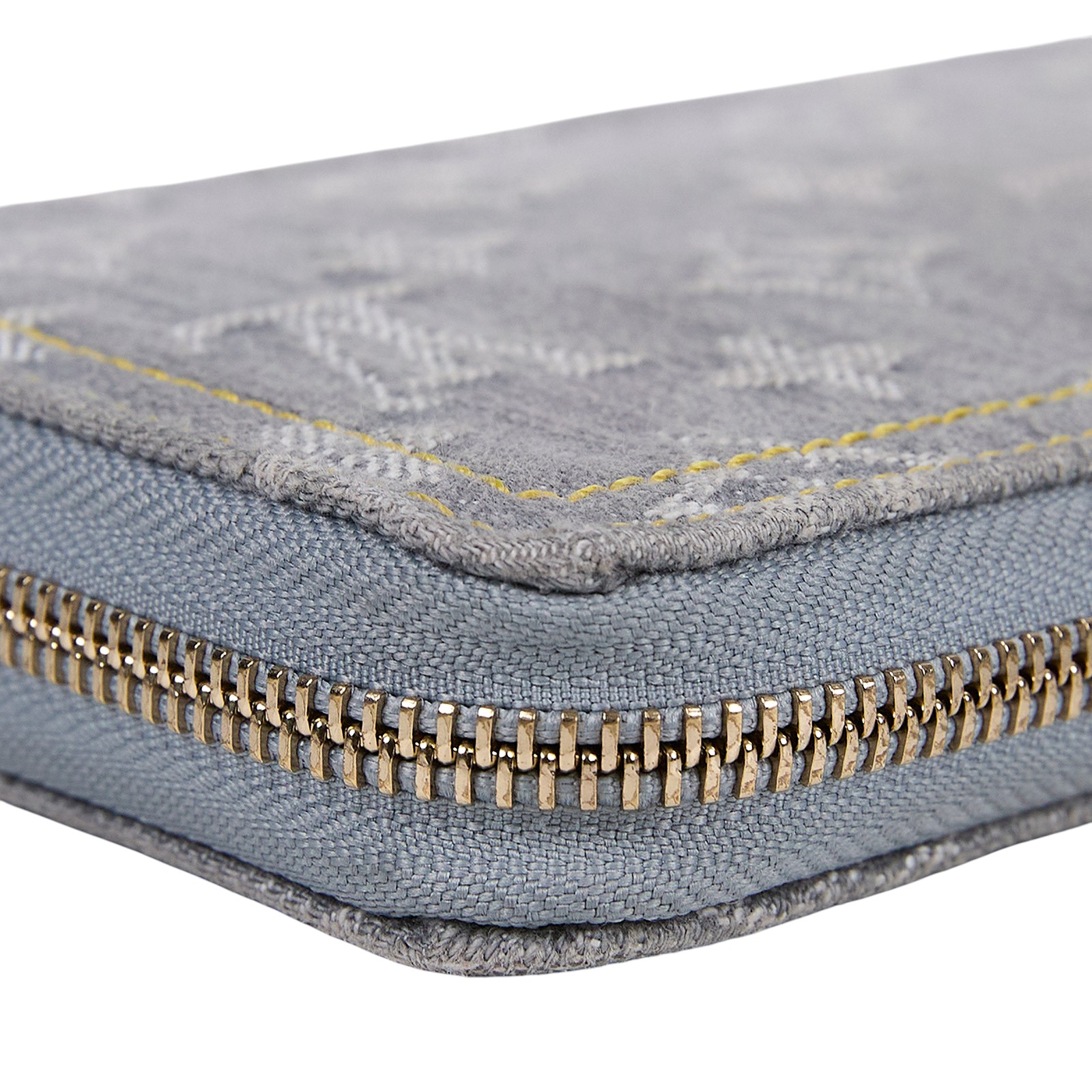 路易威登 LOUIS VUITTON 拉鏈錢包 Nautical 系列 M13214 晶片款 灰藍牛仔拉鍊長夾 原廠盒子/防塵袋