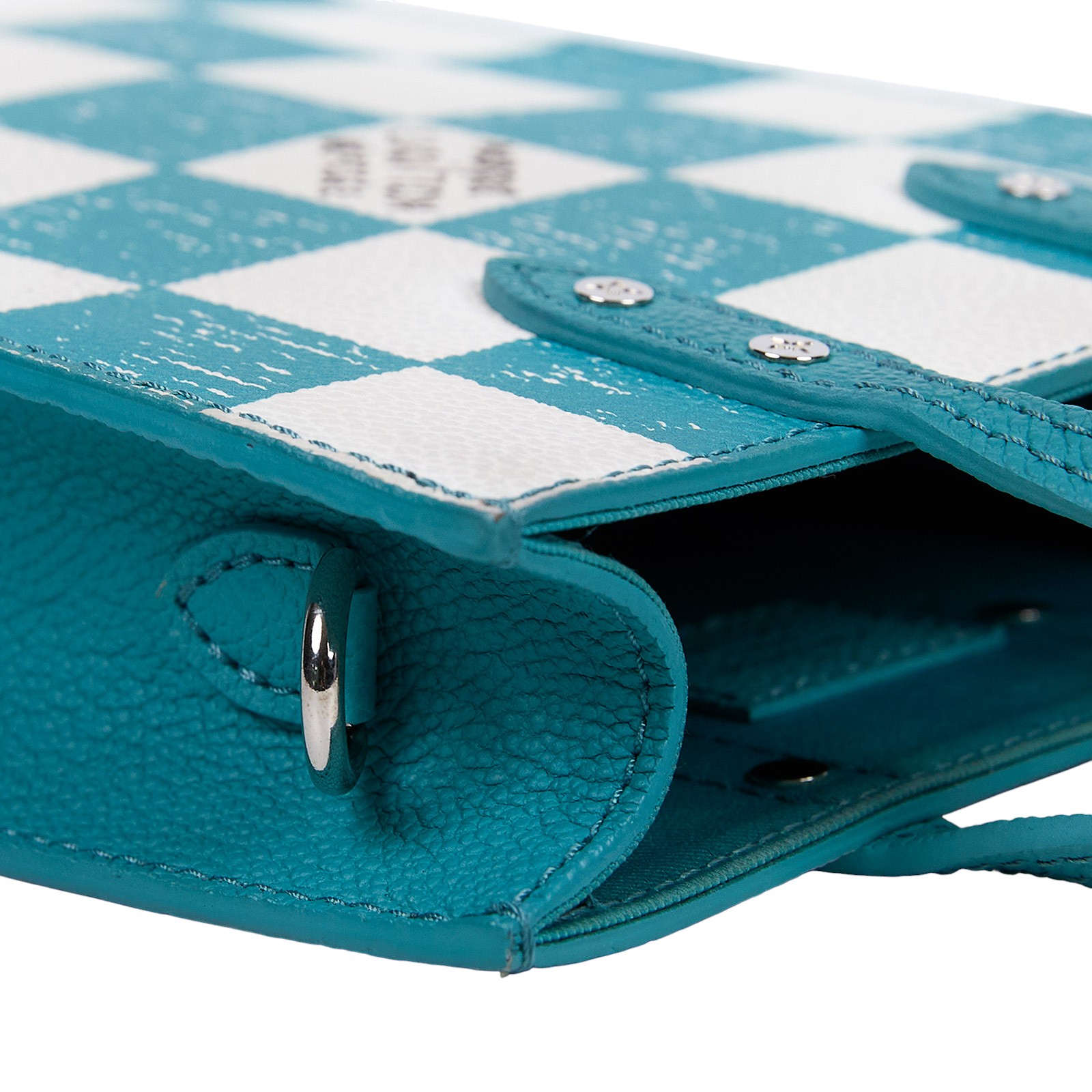 路易威登 LOUIS VUITTON Sac Plat 手提 鏈條包 N60495 晶片款 藍白棋盤格Sac Plat XS 防塵袋/背帶/購買證明