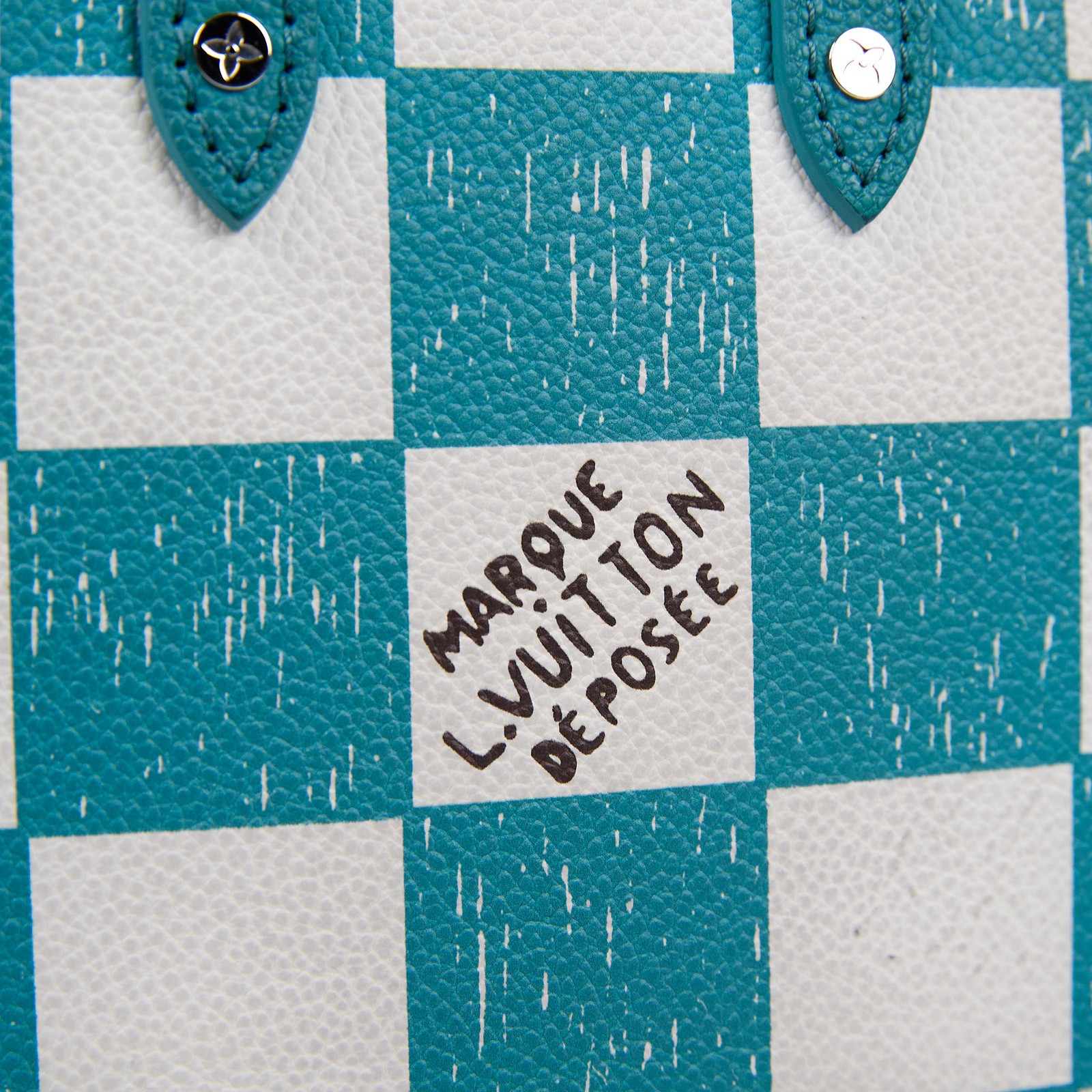 路易威登 LOUIS VUITTON Sac Plat 手提 鏈條包 N60495 晶片款 藍白棋盤格Sac Plat XS 防塵袋/背帶/購買證明