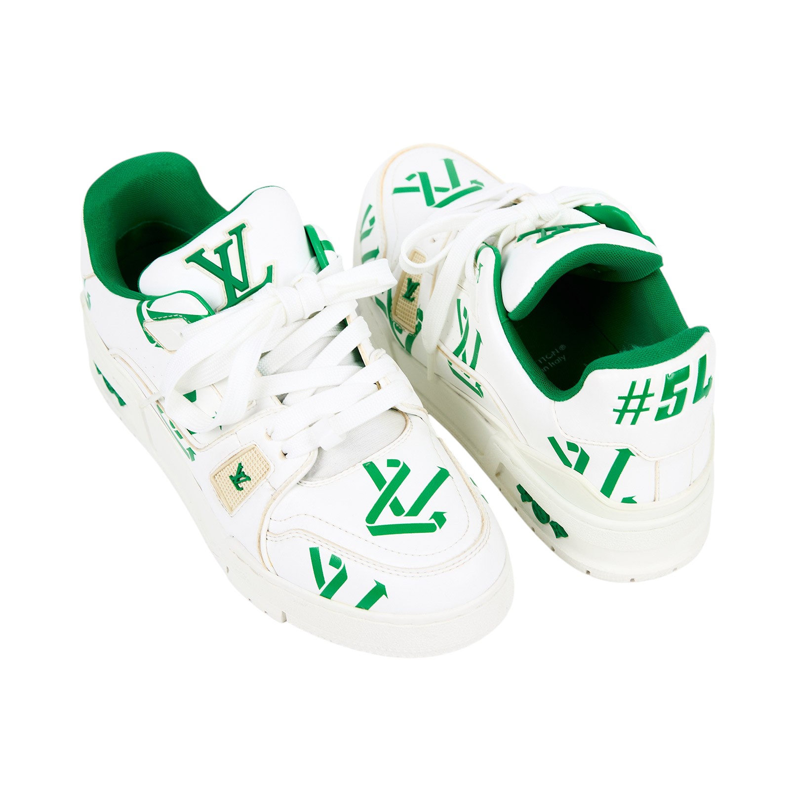 路易威登 LOUIS VUITTON LV Trainer 運動鞋 1AAGX8 白綠TRAINER運動鞋#4 原廠盒子/購買證明