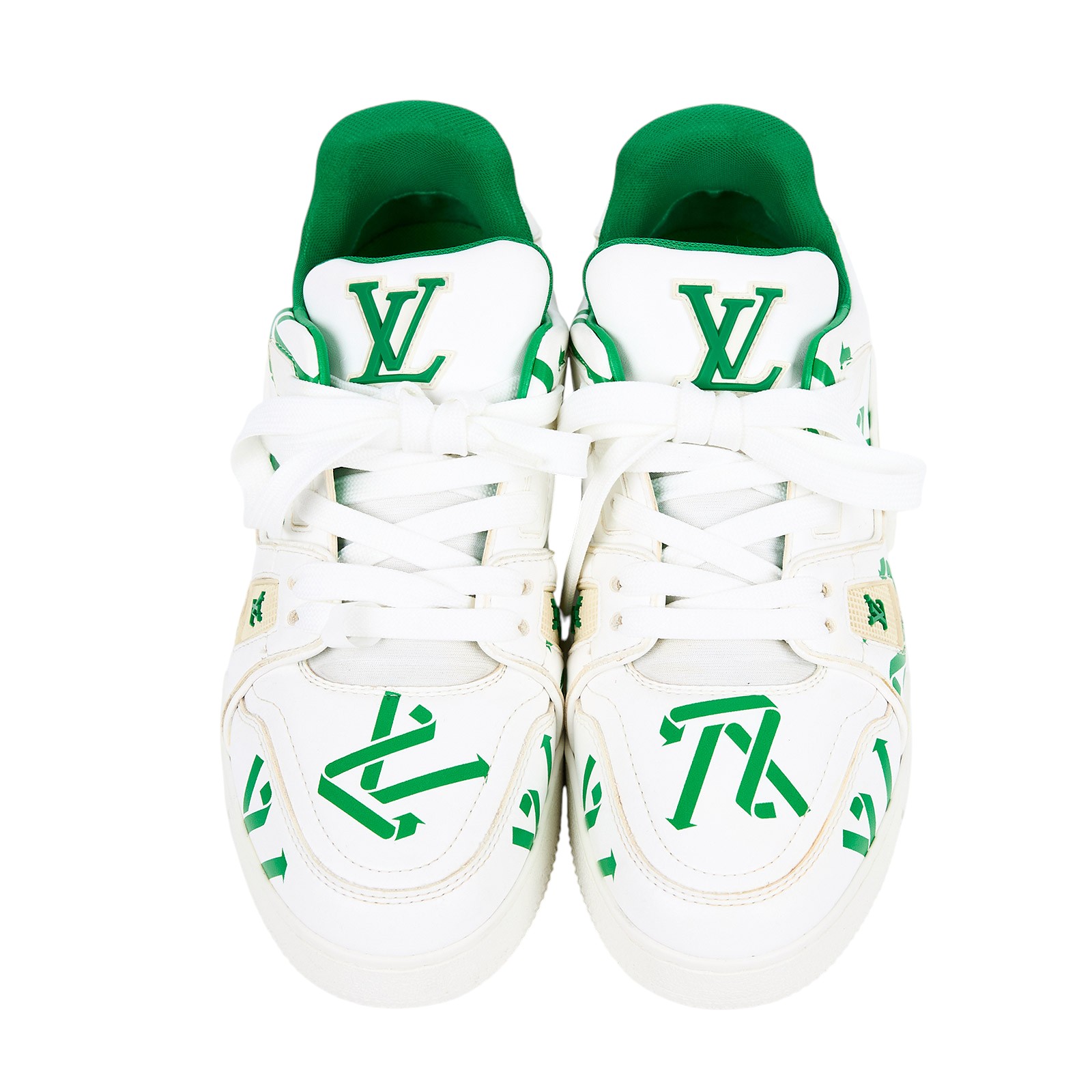 路易威登 LOUIS VUITTON LV Trainer 運動鞋 1AAGX8 白綠TRAINER運動鞋#4 原廠盒子/購買證明