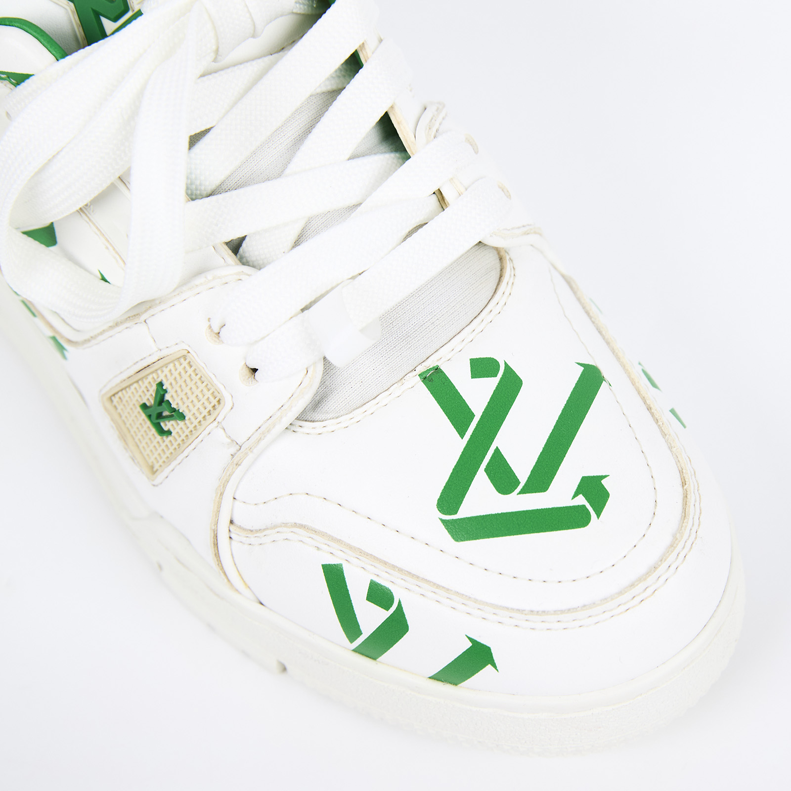 路易威登 LOUIS VUITTON LV Trainer 運動鞋 1AAGX8 白綠TRAINER運動鞋#4 原廠盒子/購買證明