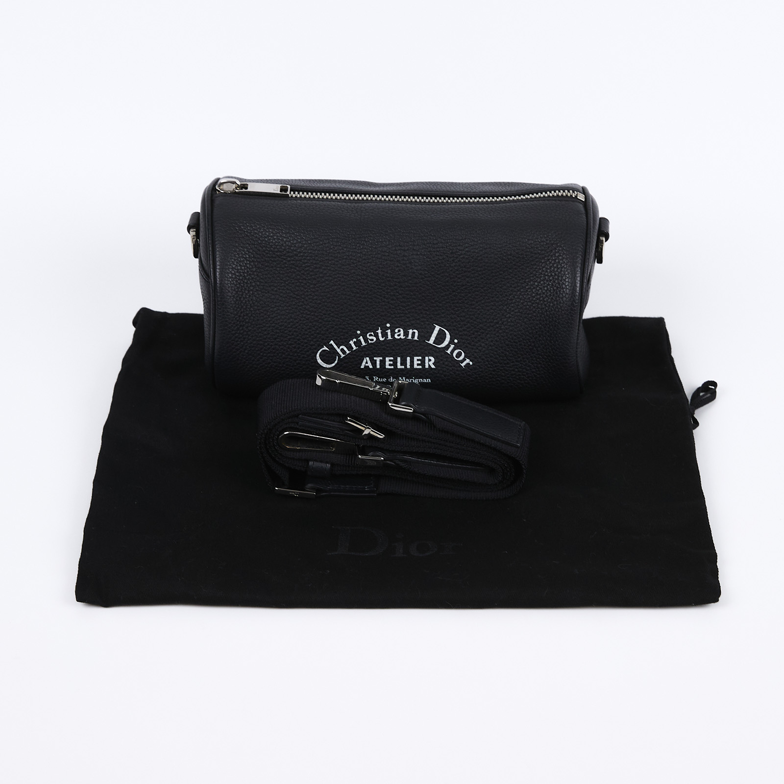 迪奧 CHRISTIAN DIOR Roller Bag 斜背包 滾筒包 1ATPO061XXX 黑ROLLER圓筒包 防塵袋/背帶