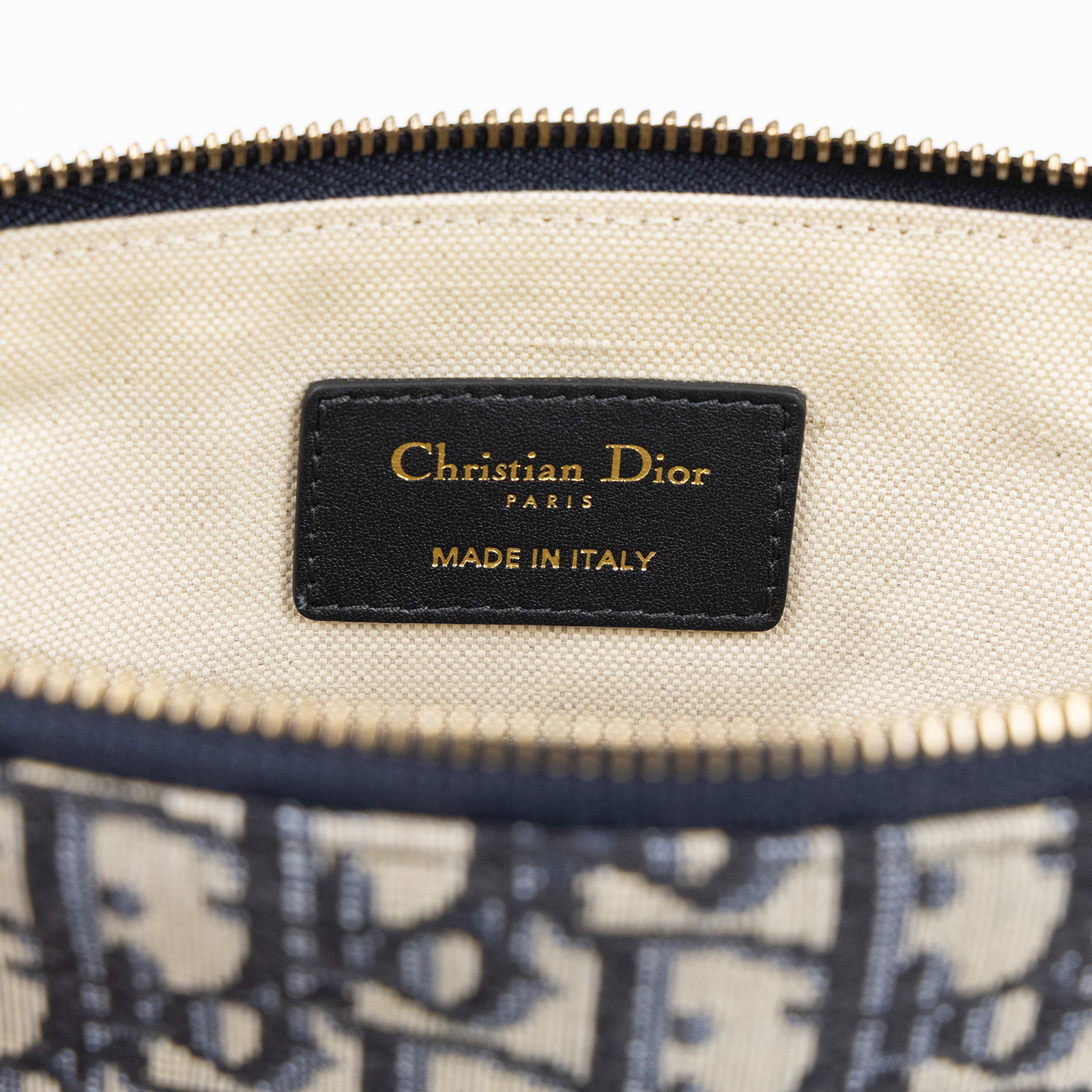 迪奧 CHRISTIAN DIOR DiorTravel 旅行套組 S5476CTZQ 藍黑緹花手拿包 防塵袋