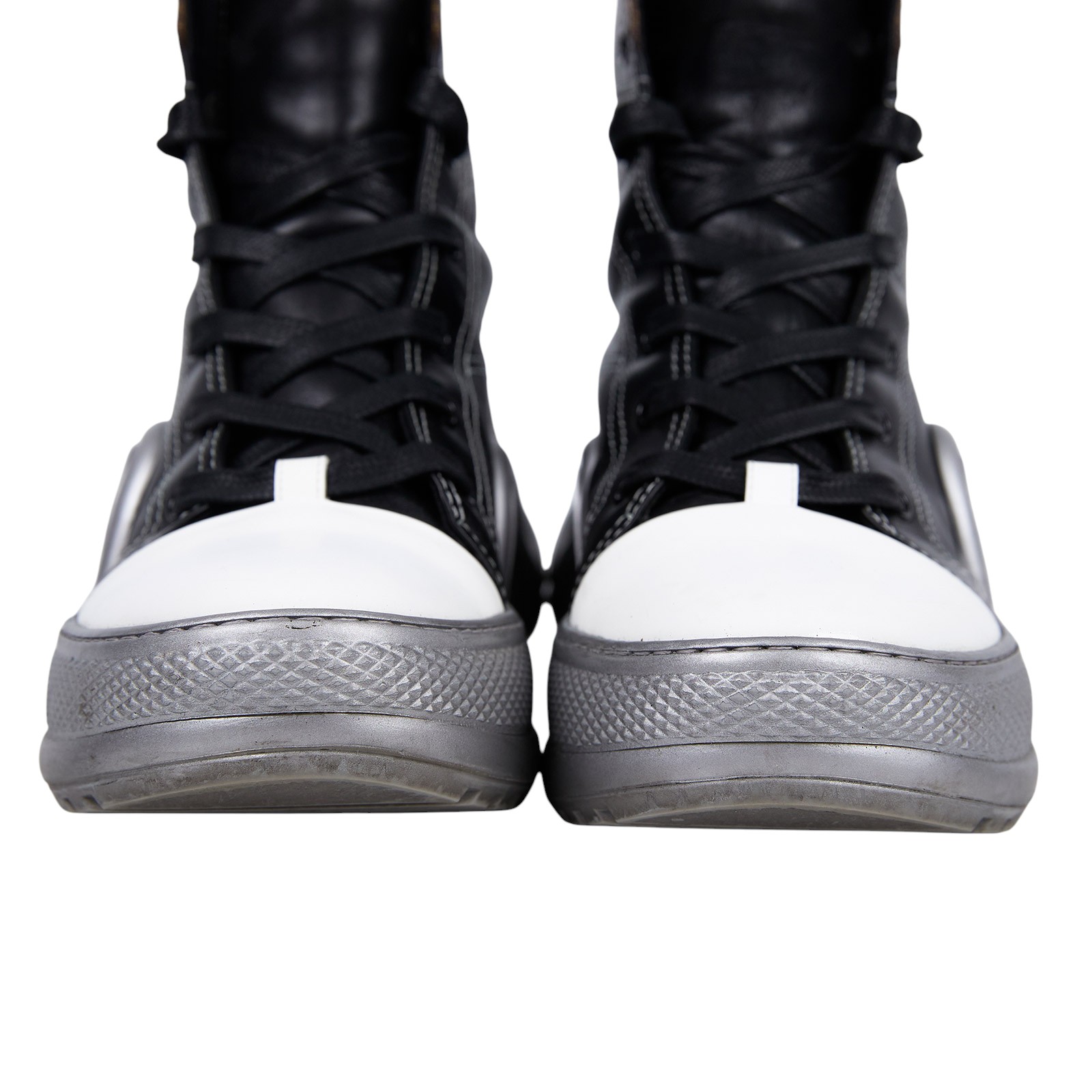 路易威登 LOUIS VUITTON Arclight 高筒球鞋 MA1108 黑皮革高筒帆布#38 原廠盒子/防塵袋2/替換鞋帶