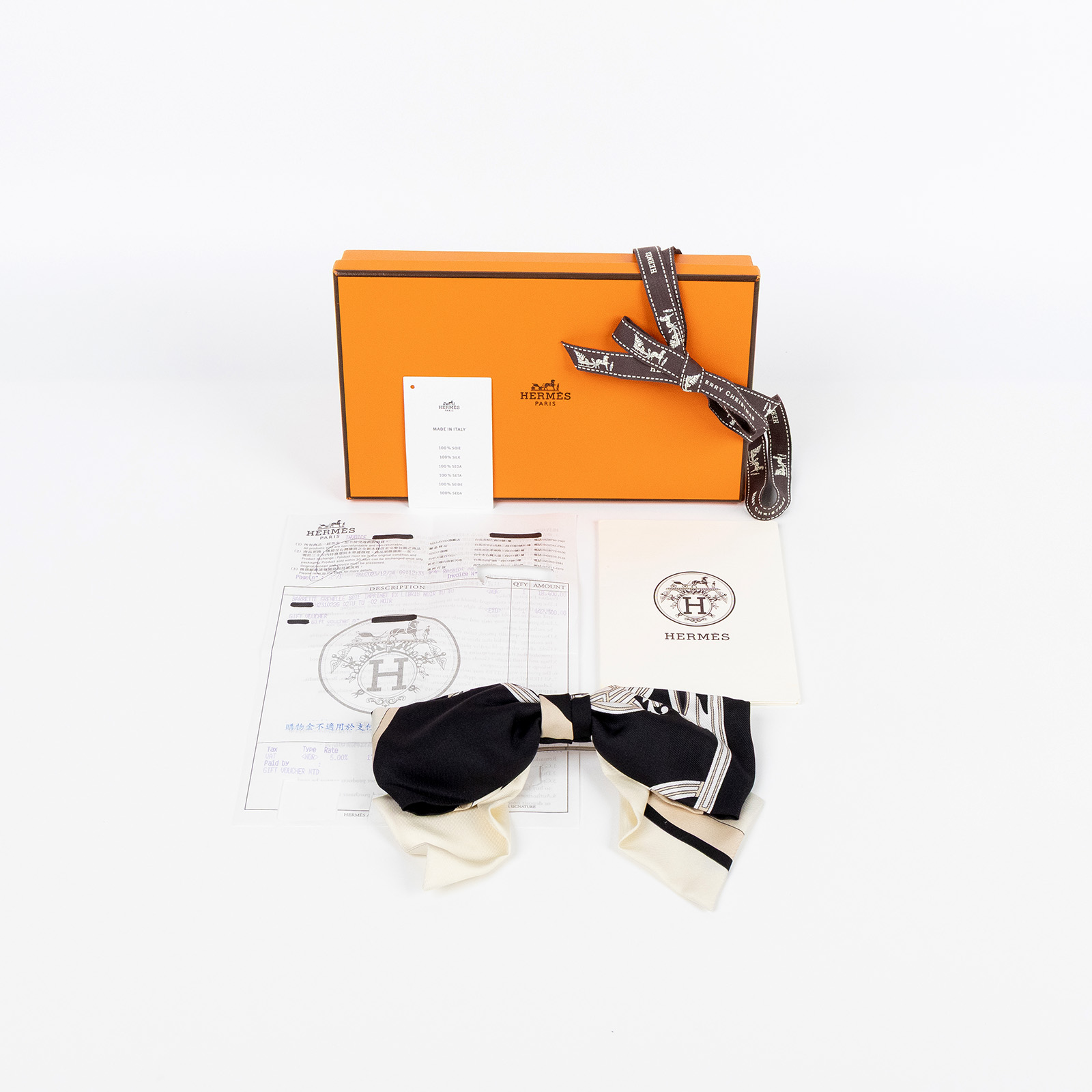 愛馬仕 Hermes Ex-Libris Grenelle 髮夾 H231022Gv02TU H231022G 蝴蝶結絲巾髮夾 原廠盒子/購買證明