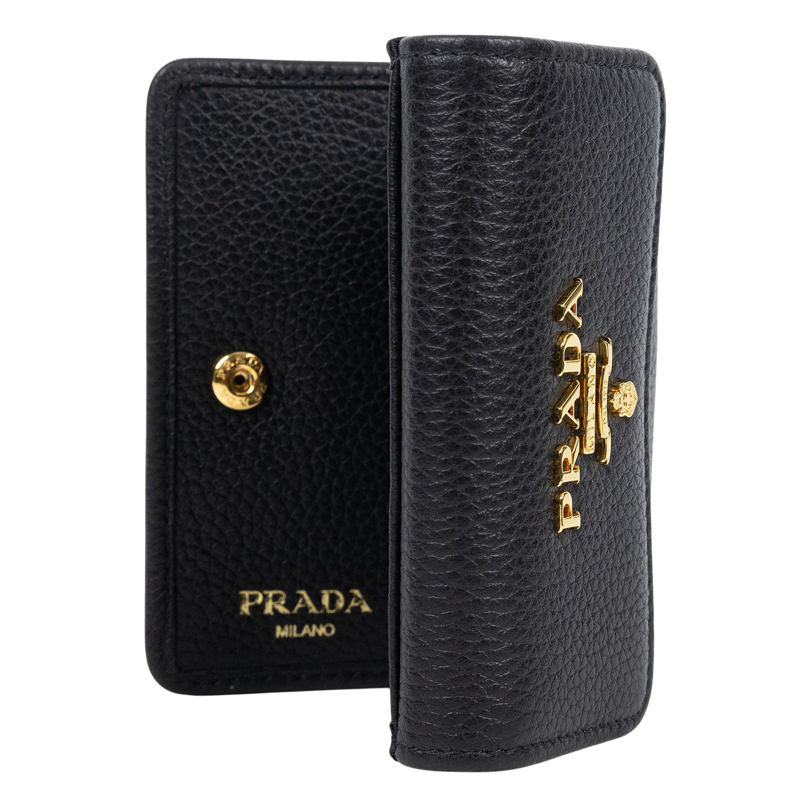 普拉達 PRADA  1MH350_2E3A 黑金零錢包 原廠盒子