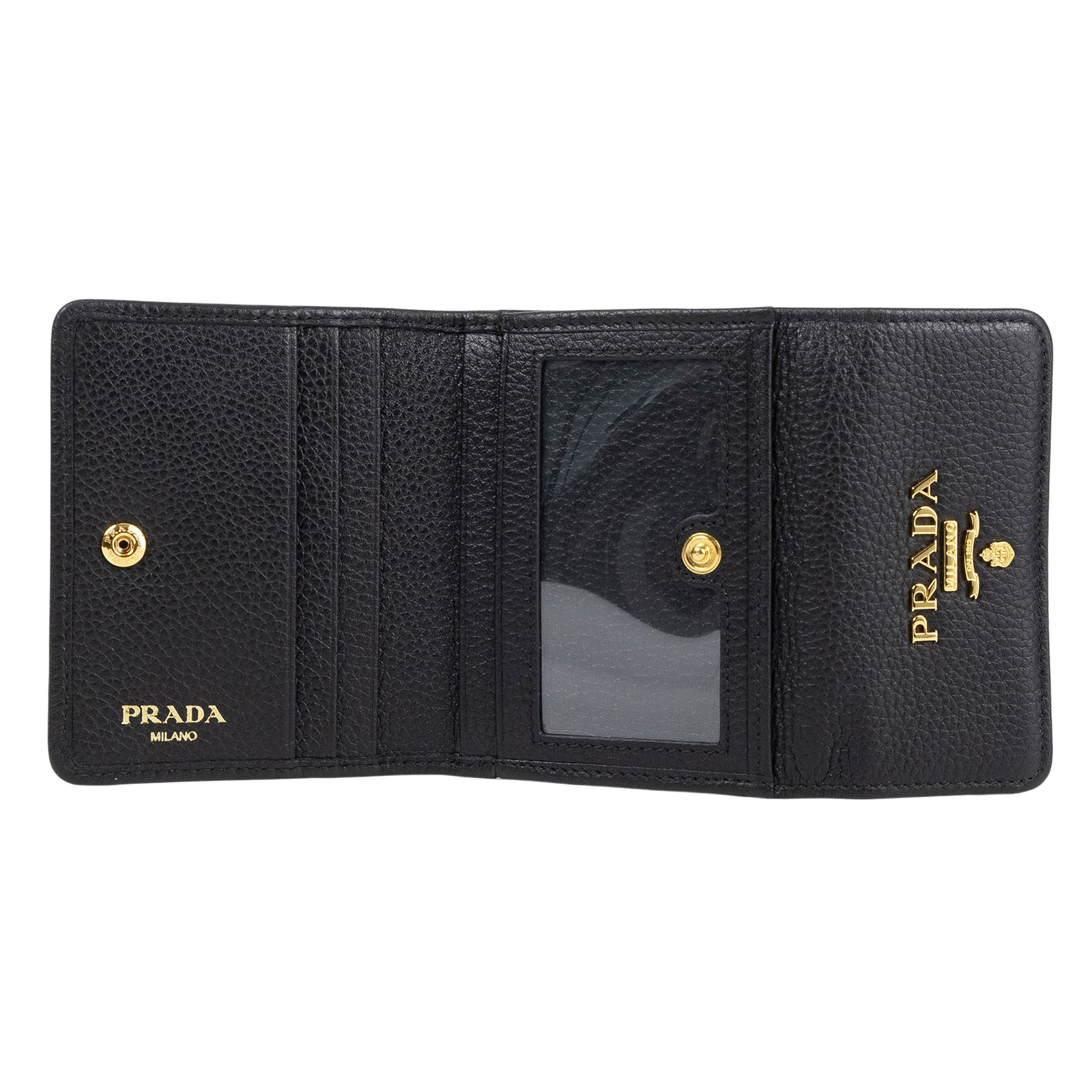 普拉達 PRADA  1MH350_2E3A 黑金零錢包 原廠盒子