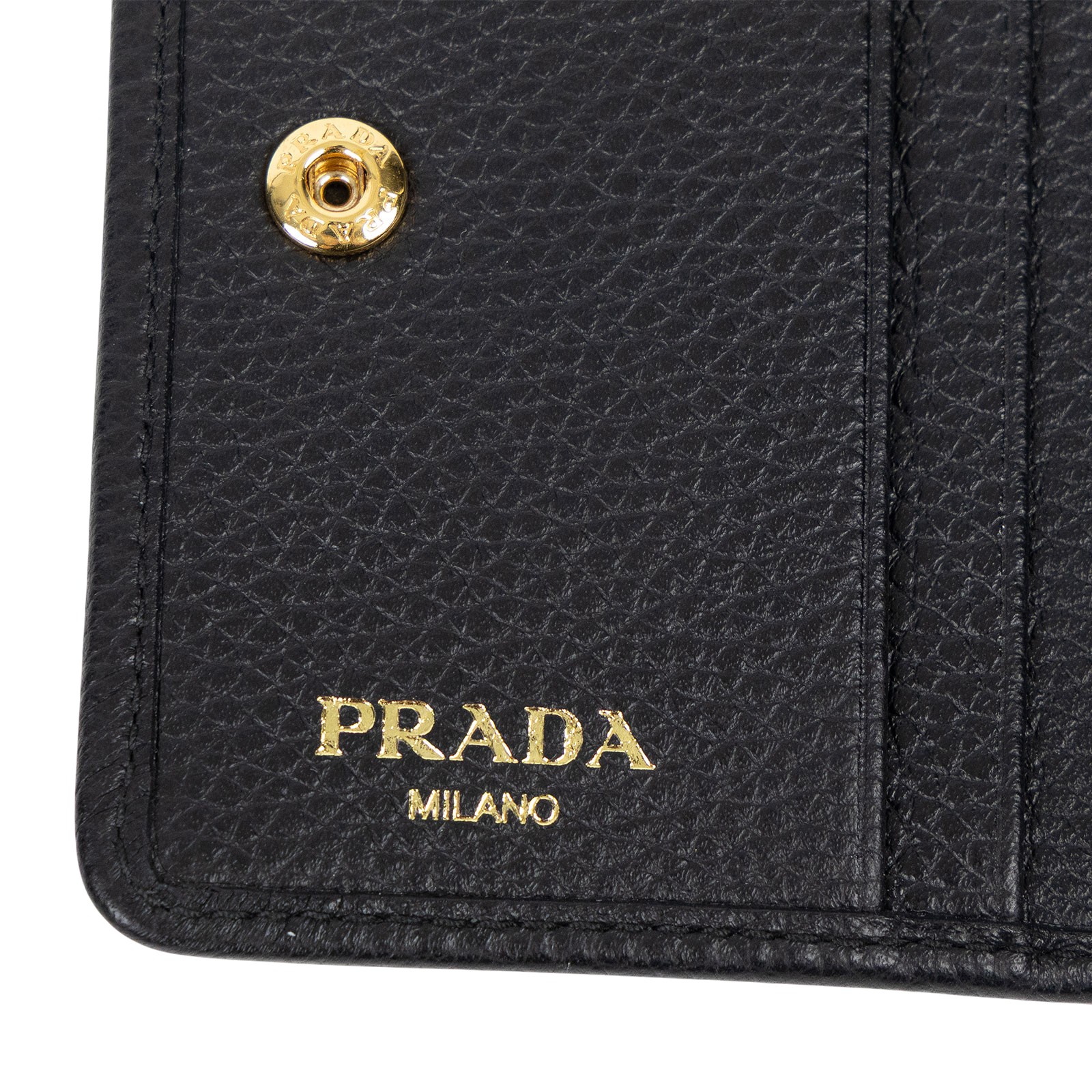 普拉達 PRADA  1MH350_2E3A 黑金零錢包 原廠盒子