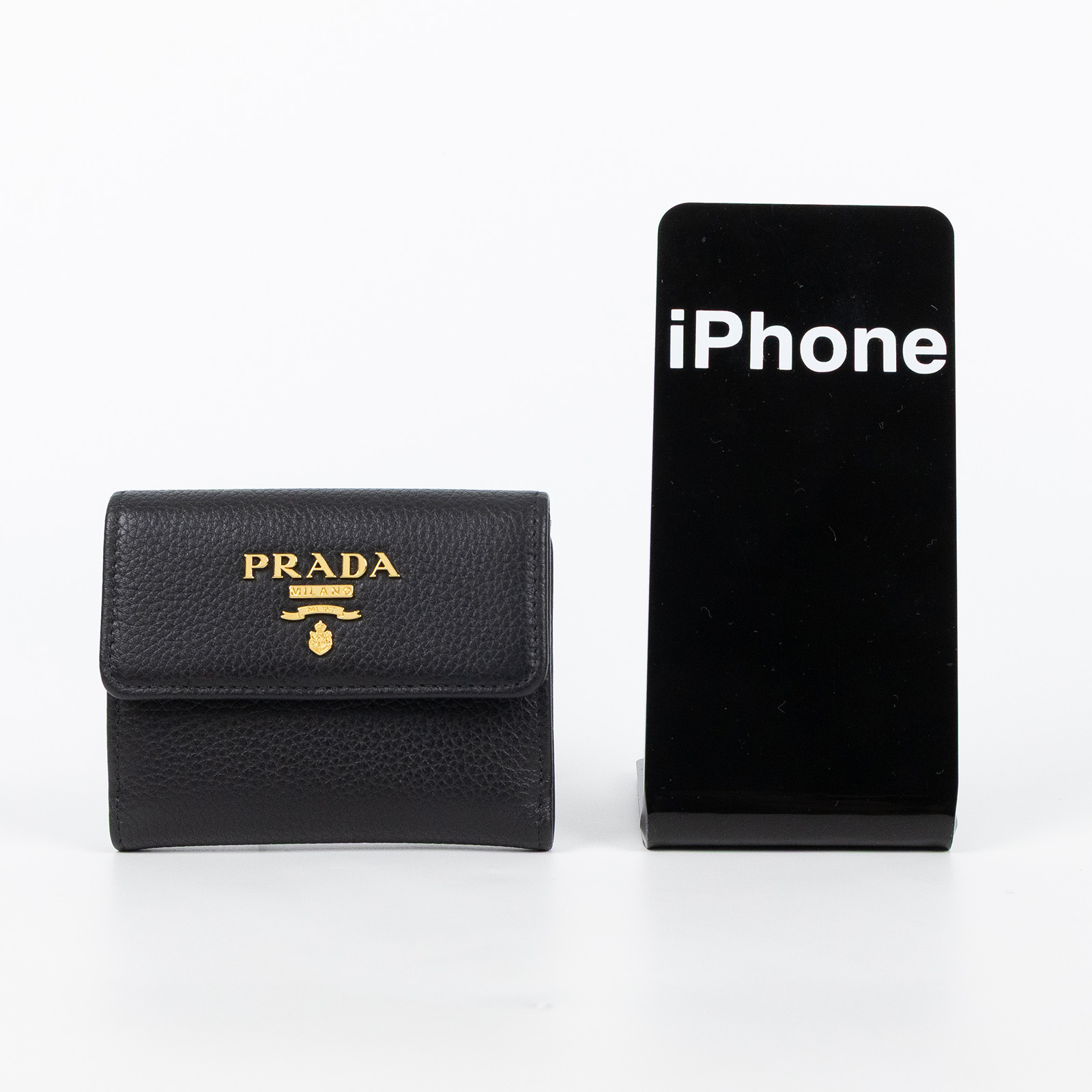 普拉達 PRADA  1MH350_2E3A 黑金零錢包 原廠盒子