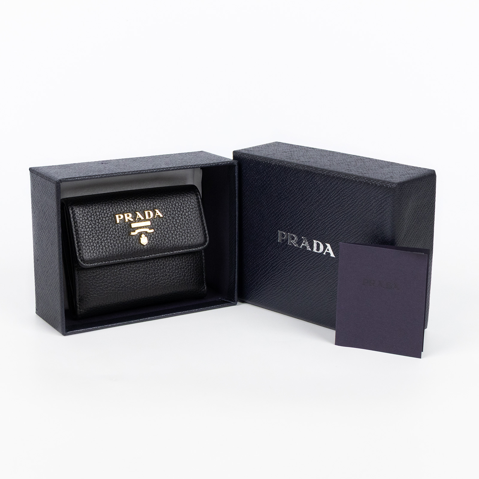 普拉達 PRADA  1MH350_2E3A 黑金零錢包 原廠盒子