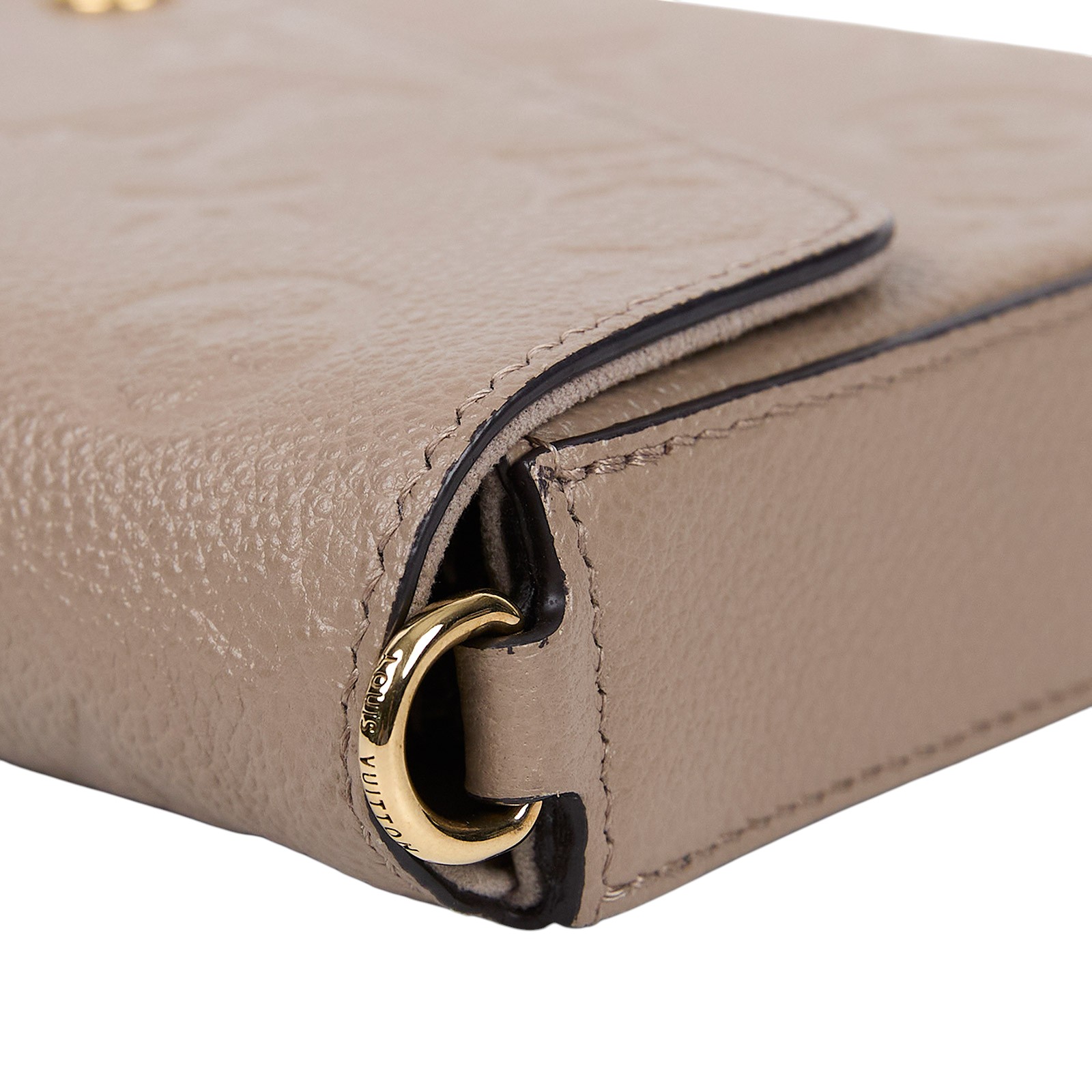 路易威登 LOUIS VUITTON Félicie Pochette 壓花皮格 WOC 翻蓋 斜背 鍊帶 肩背包 米色 M82609 晶片款  原廠盒子/防塵袋/背帶/內袋2