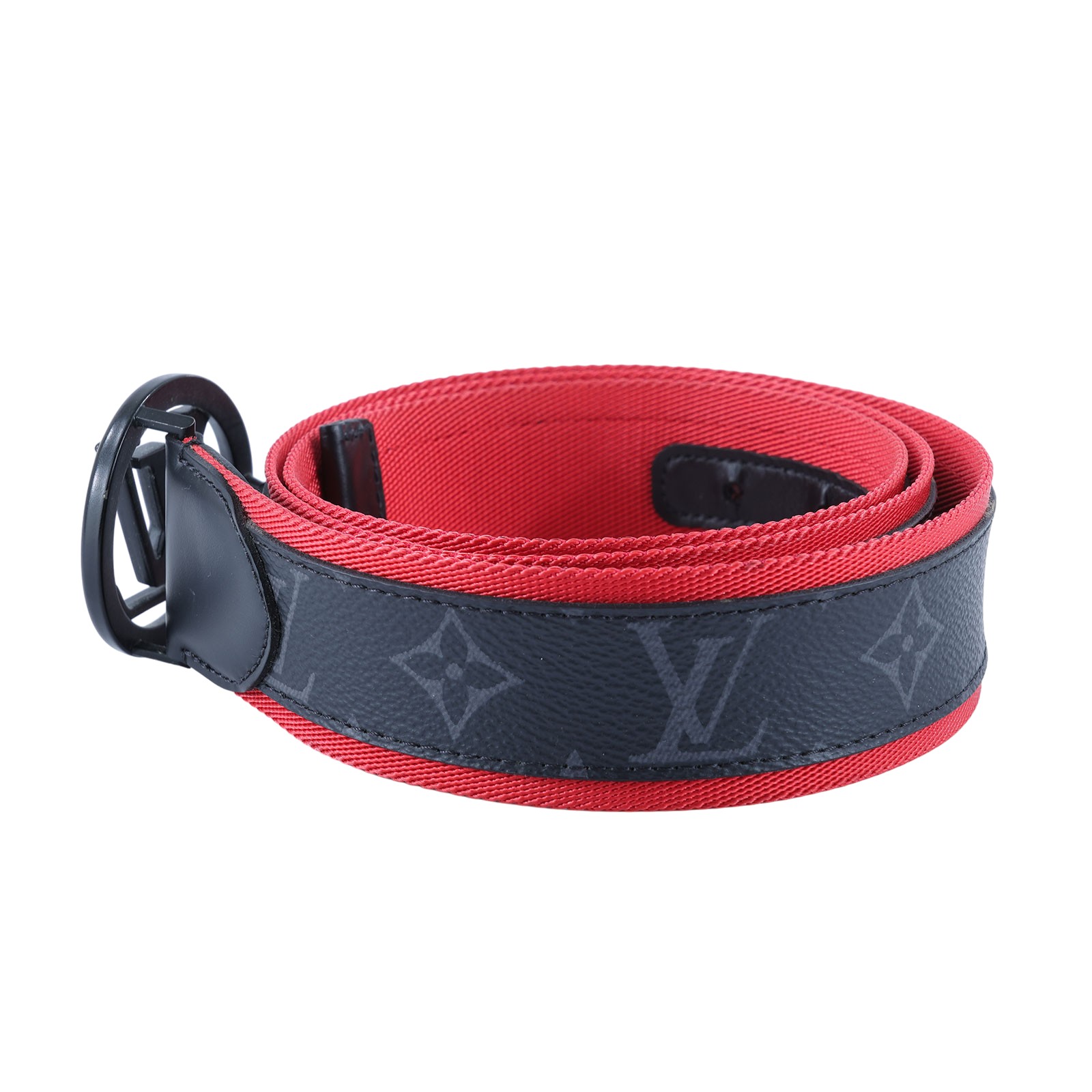 路易威登 LOUIS VUITTON Circle 40mm 皮帶 M0131S 紅黑LOGO皮帶#100 原廠盒子/防塵袋