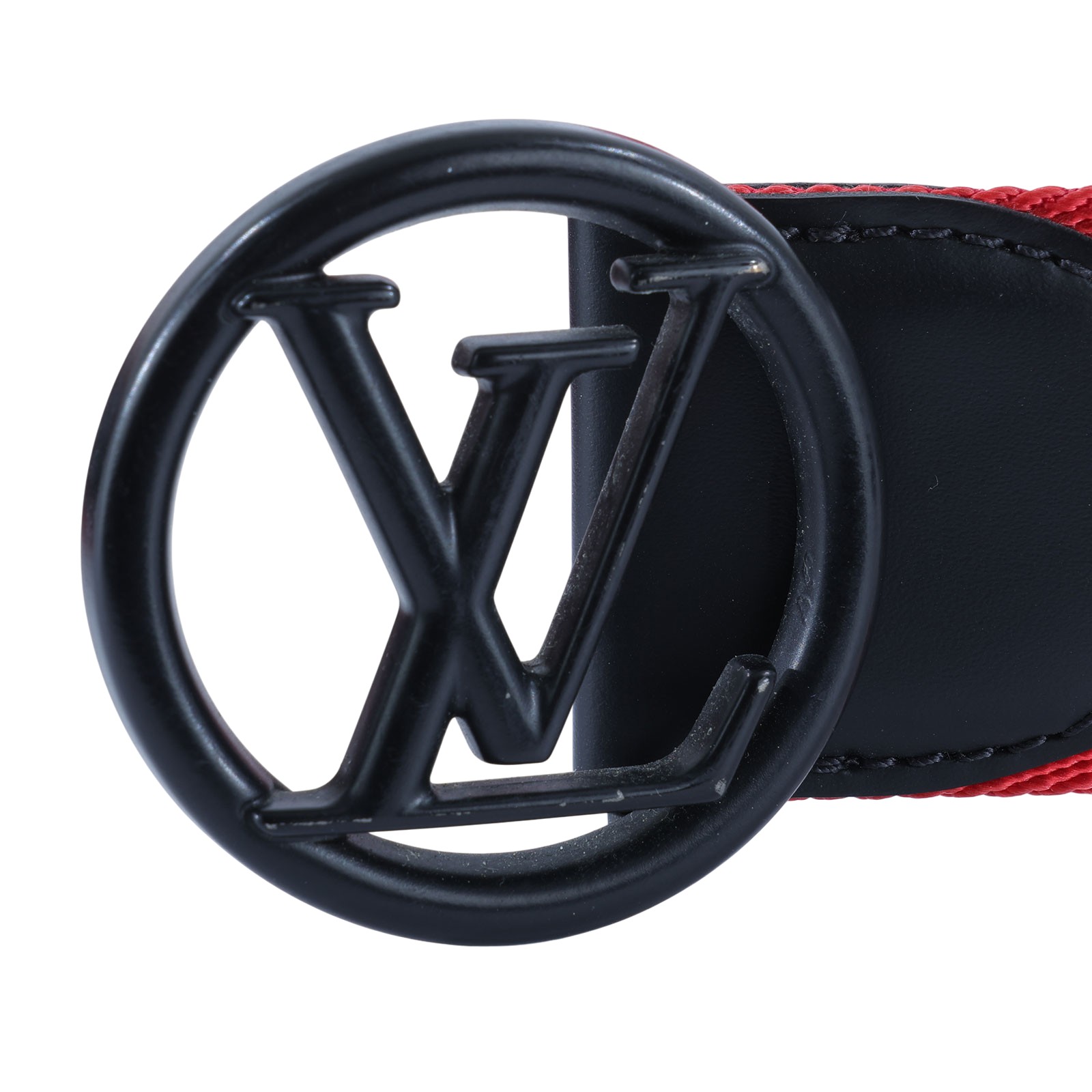 路易威登 LOUIS VUITTON Circle 40mm 皮帶 M0131S 紅黑LOGO皮帶#100 原廠盒子/防塵袋