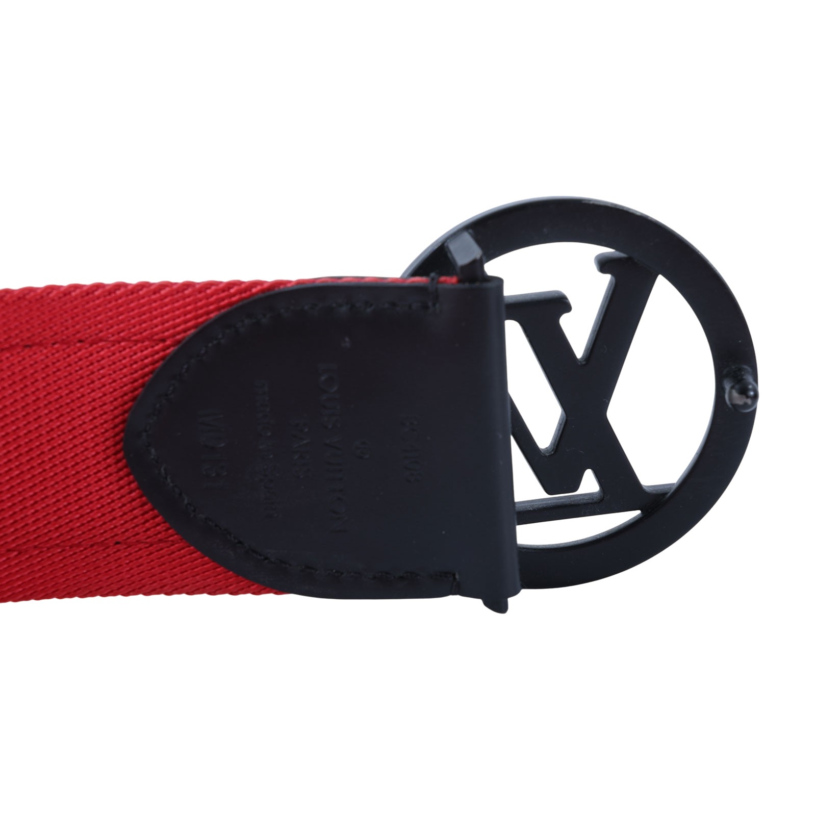 路易威登 LOUIS VUITTON Circle 40mm 皮帶 M0131S 紅黑LOGO皮帶#100 原廠盒子/防塵袋