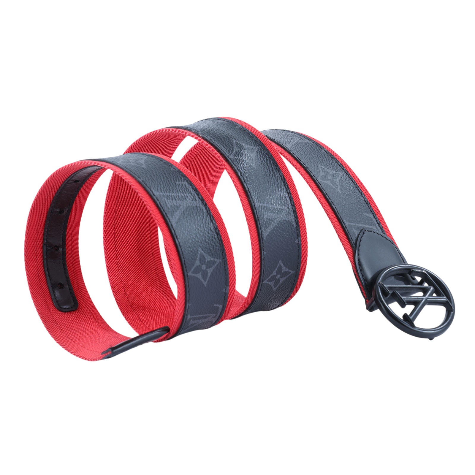 路易威登 LOUIS VUITTON Circle 40mm 皮帶 M0131S 紅黑LOGO皮帶#100 原廠盒子/防塵袋