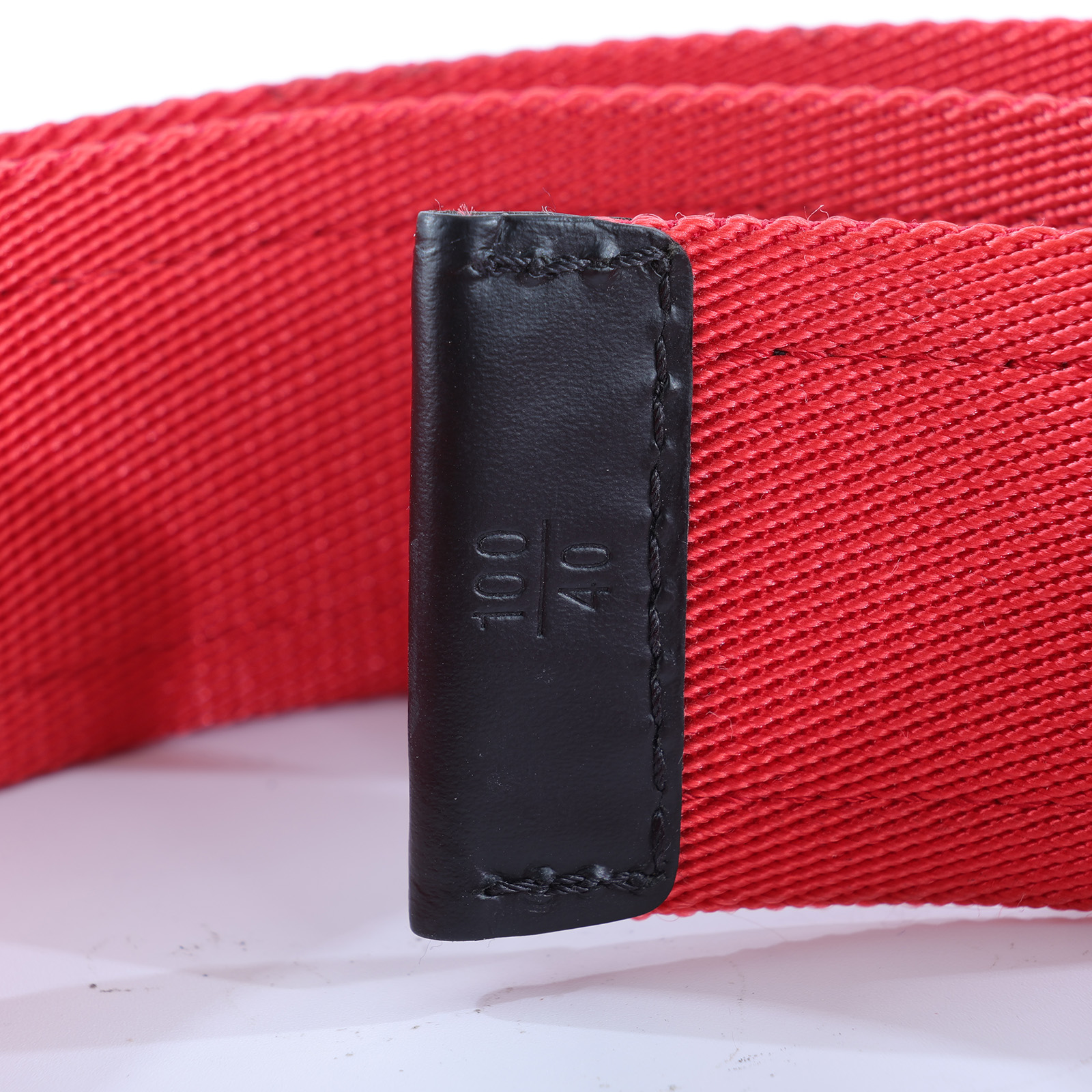 路易威登 LOUIS VUITTON Circle 40mm 皮帶 M0131S 紅黑LOGO皮帶#100 原廠盒子/防塵袋