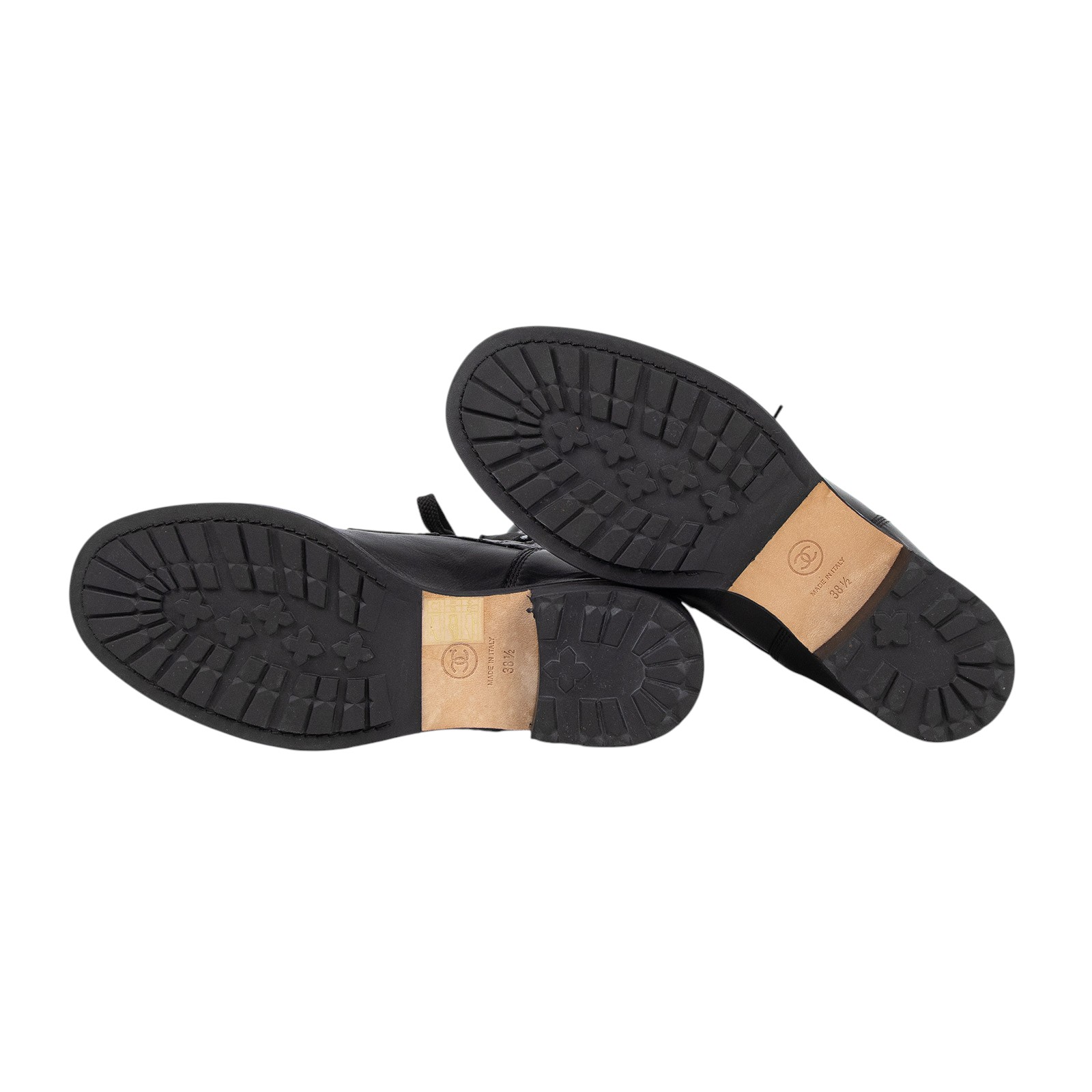 香奈兒 CHANEL 戰鬥靴 G29324_385 黑牛毛尼短靴#38.5 無附屬品