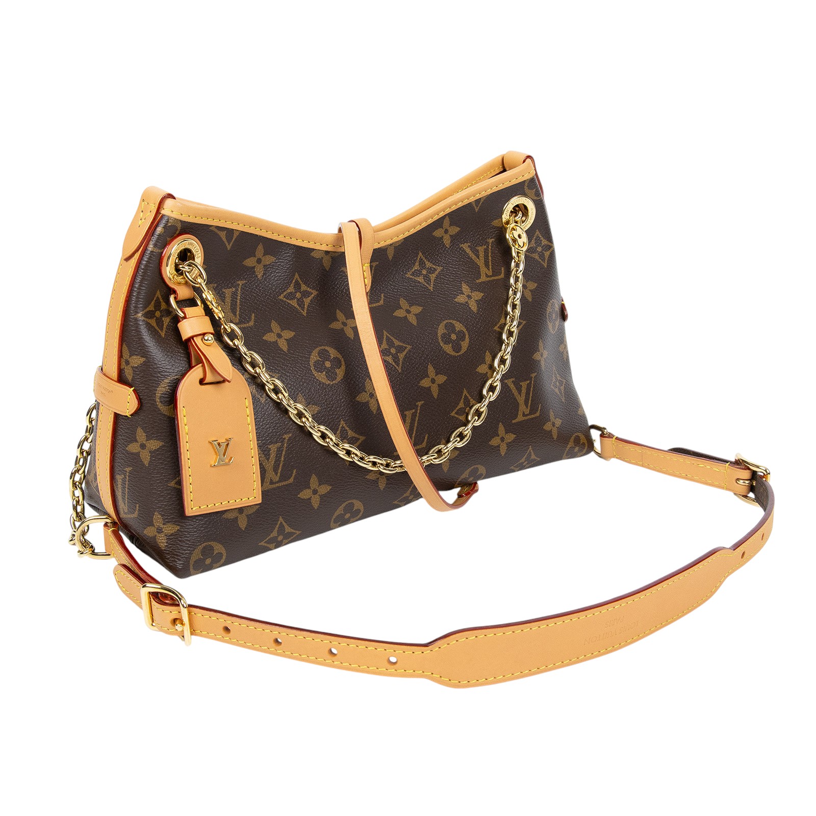 路易威登 LOUIS VUITTON Boulogne 牛角包 手提 斜肩背包 M45832 晶片款 原花CARRY ALL BB 背帶/吊牌